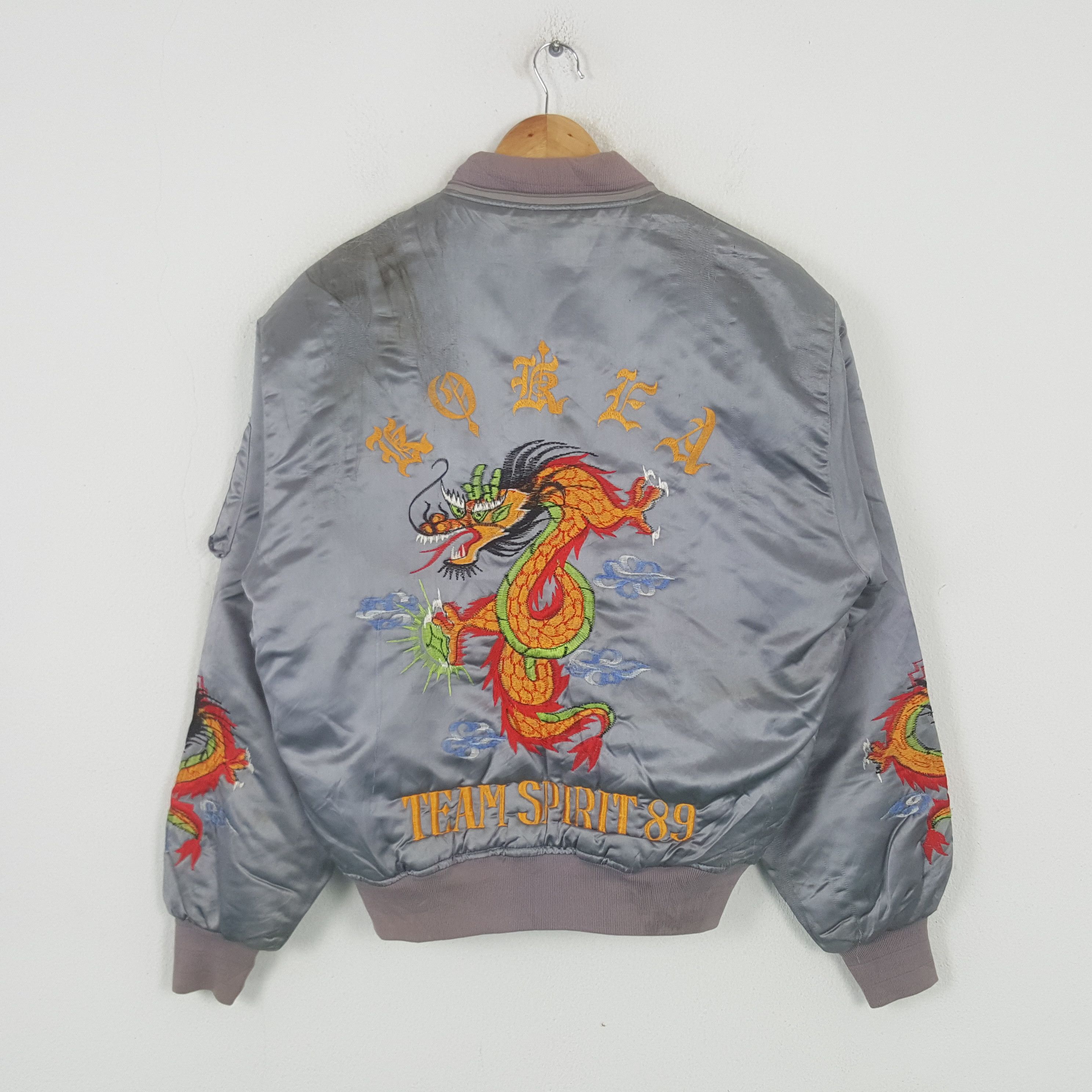 Japanese Brand Vintage Team Spirit 89 Embroidery Bomber Sukajan Jacket RR8 Size US L / EU 52-54 / 3 - 1 Thumbnail