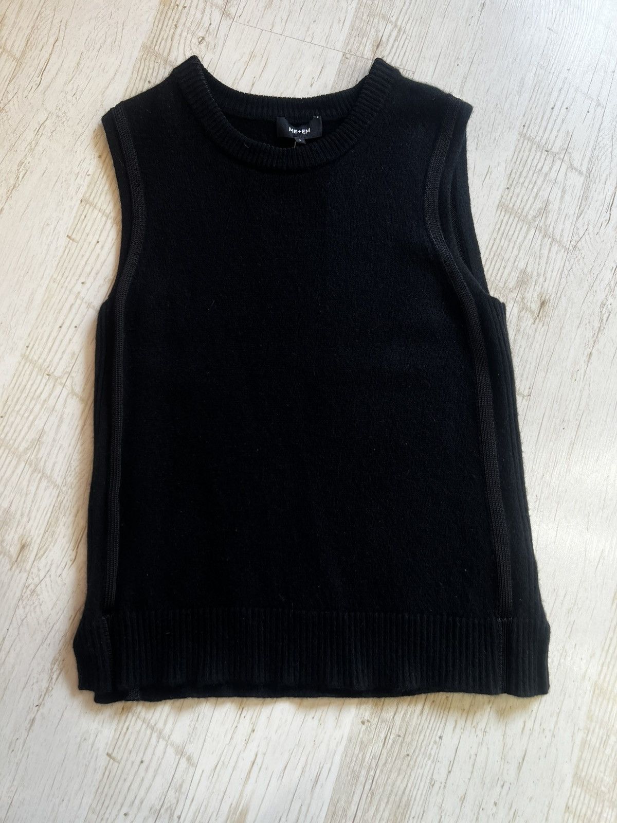 ME+EM ME+EM Wool Cashmere Sleeveless Knit Vest Black Size S Size S / US 4 / IT 40 - 1 Thumbnail
