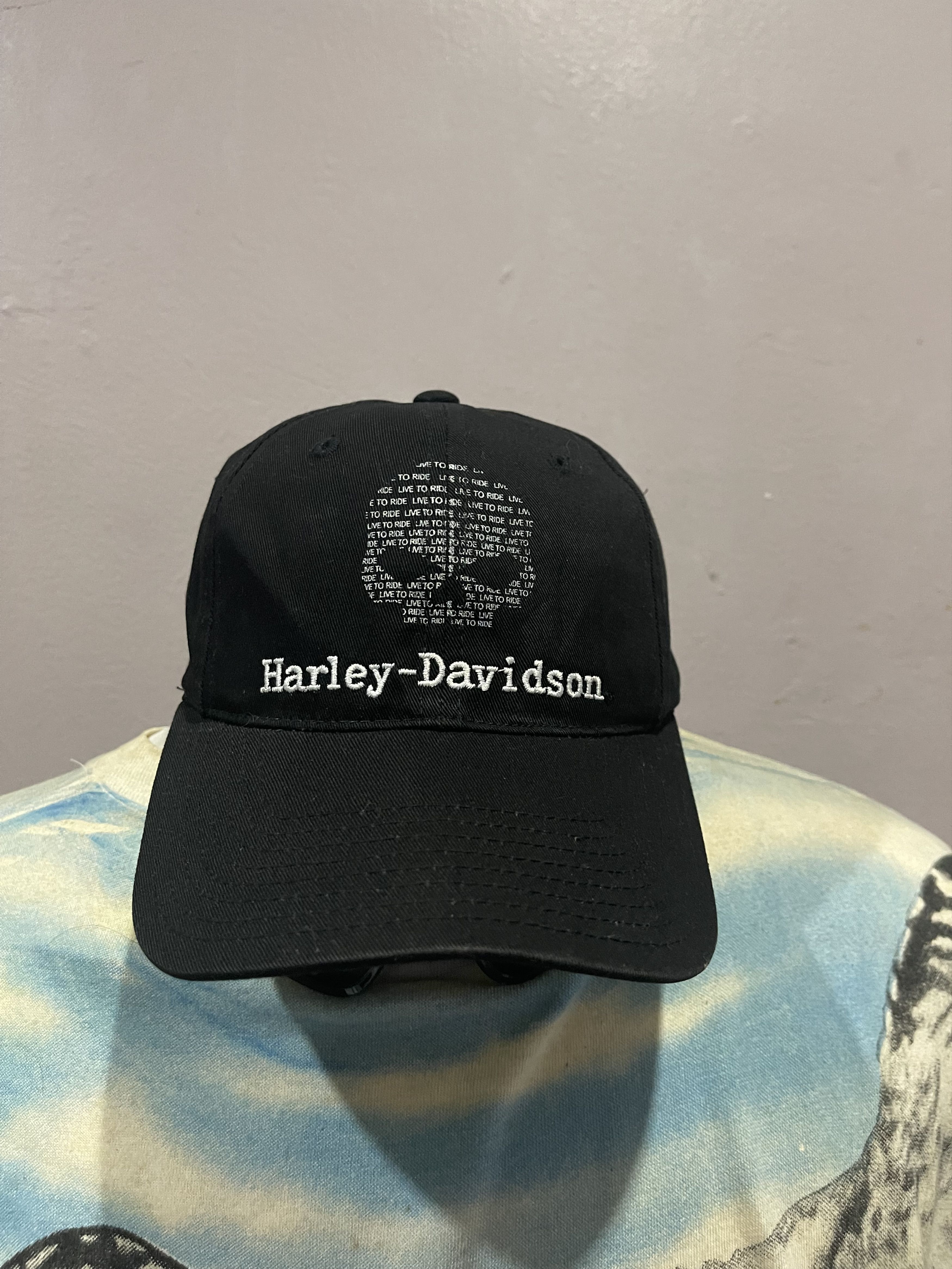 Harley Davidson Harley Davidson Skull Baseball Design Hat Cap Size ONE SIZE - 1 Thumbnail