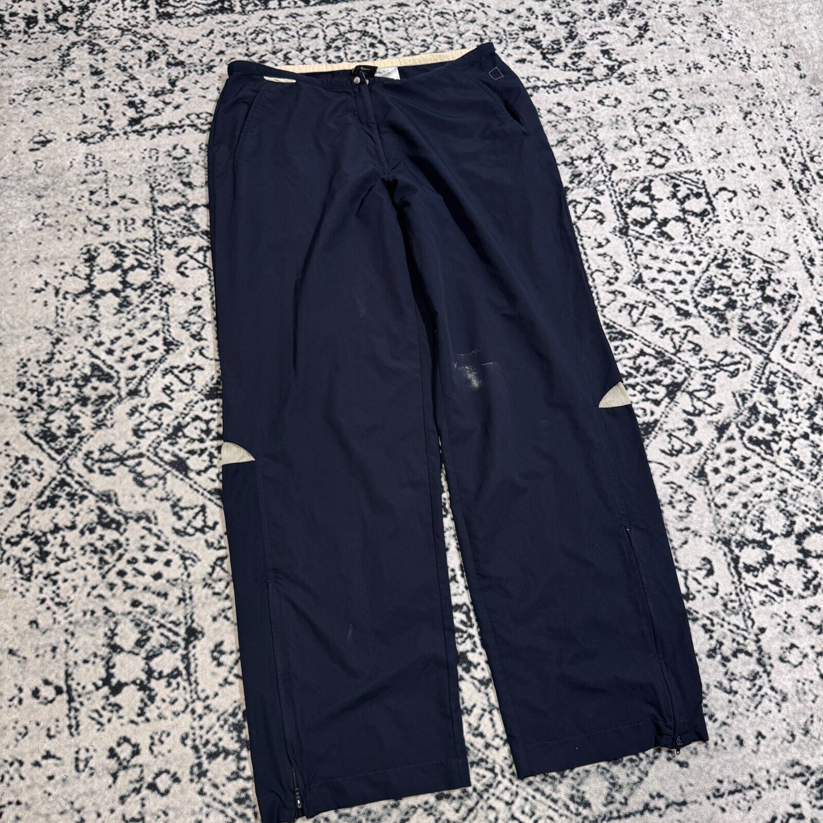 Nike × Vintage Vintage Nike Unisex Navy Polyester Trackpants Size XL Baggy Size US 35 - 3 Thumbnail