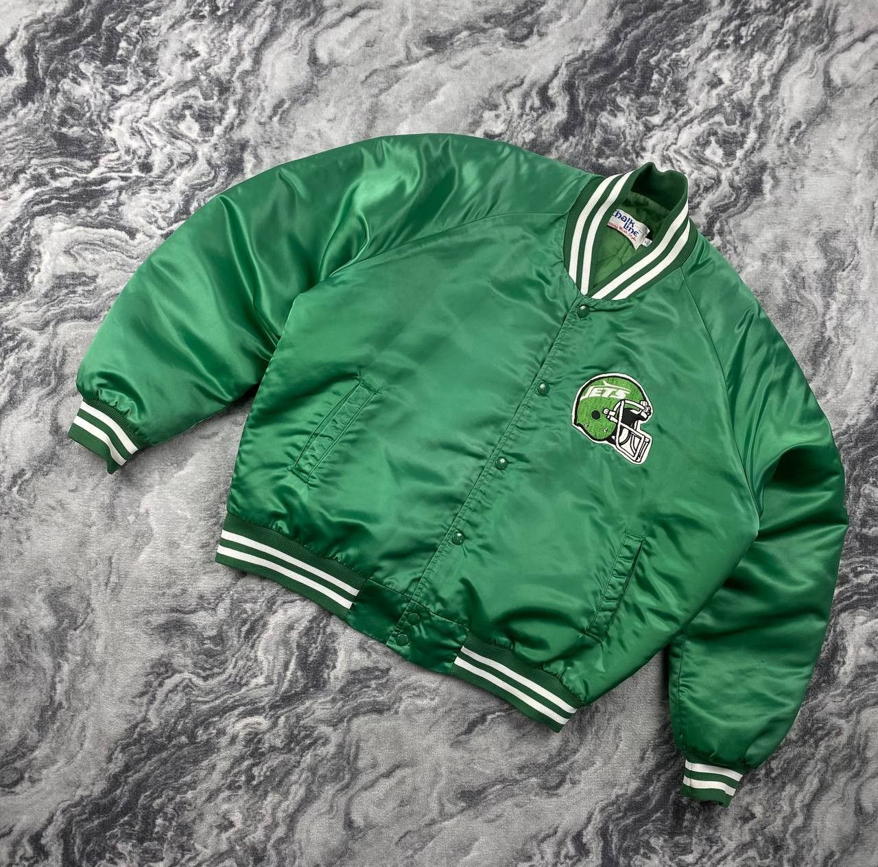 Vintage Vintage New York Jets Chalk Line 90s Bomber Jacket Big Logo Size US XL / EU 56 / 4 - 1 Thumbnail