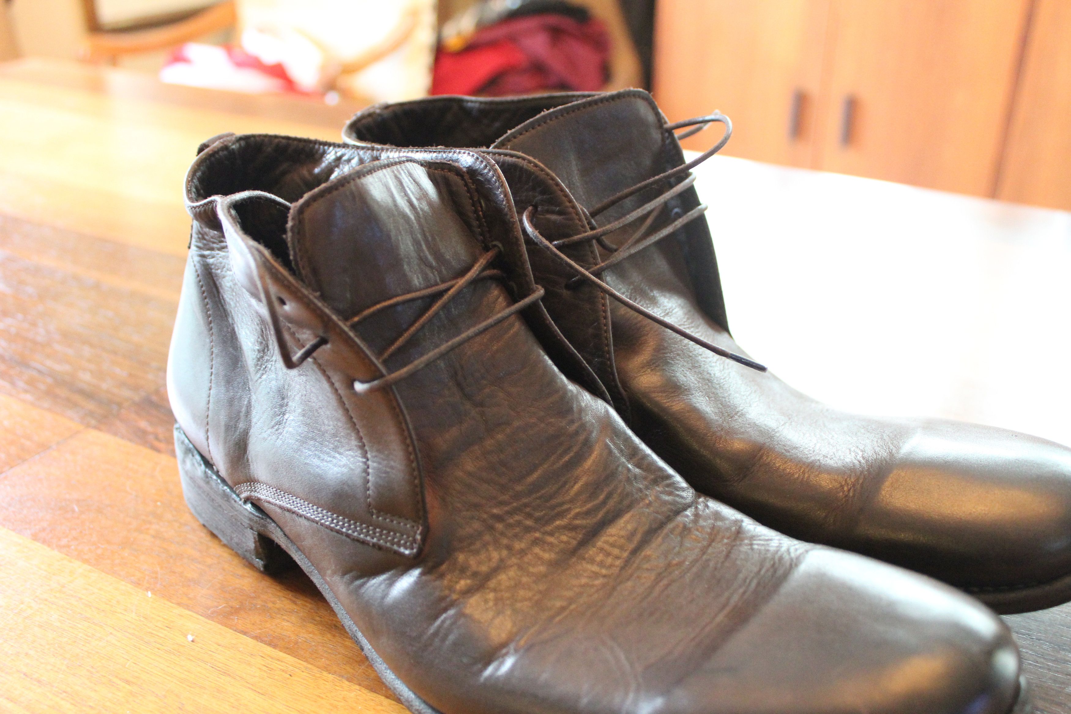 John Varvatos Varvatos Collection Washed Leather Chukka Boot | Circa 2003 Size US 11 / EU 44 - 4 Thumbnail