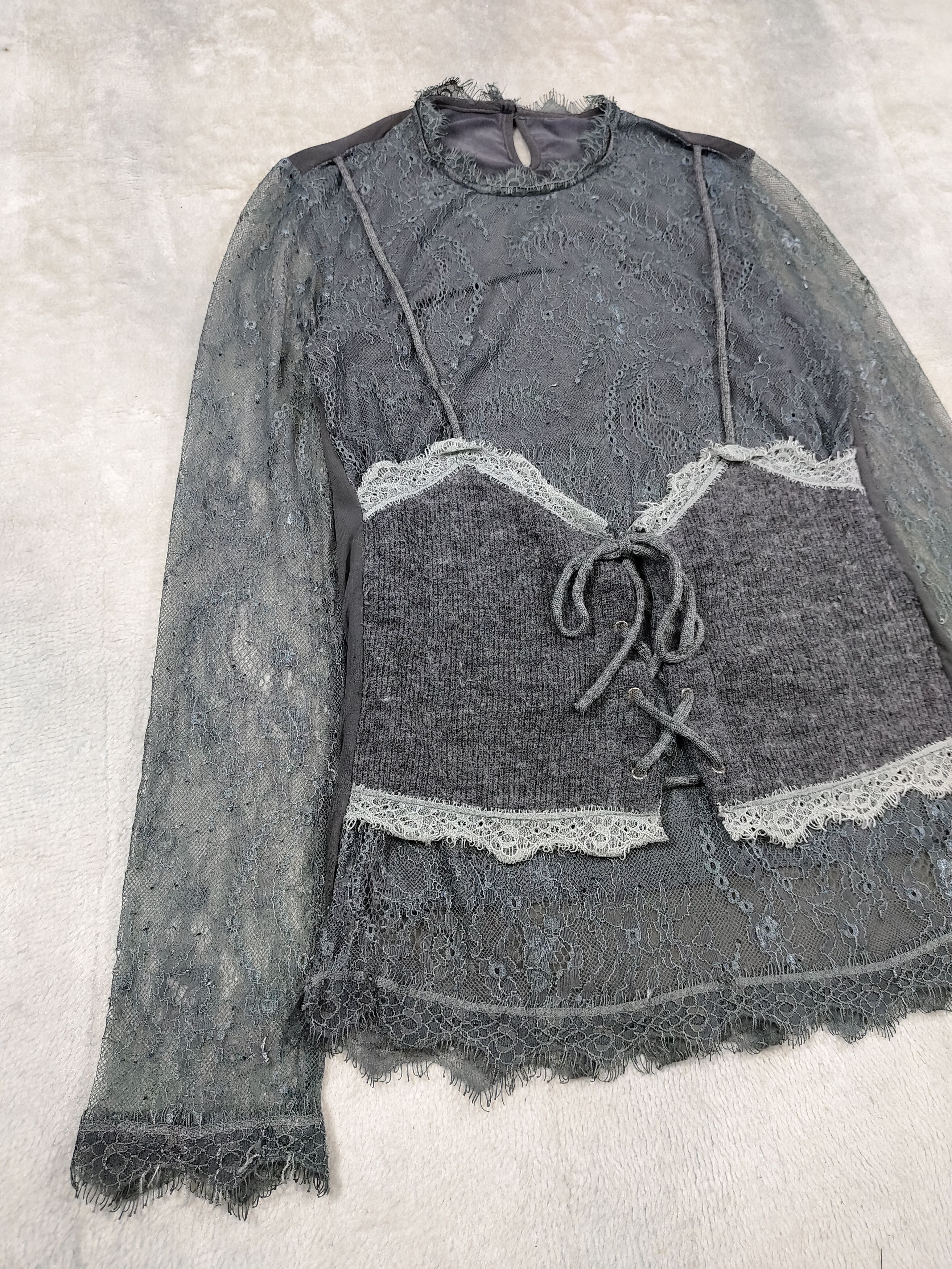 Seditionaries RARE❤️‍🔥W123 Set Mesh Lace Layered Y2K Gothic Top Size M / US 6-8 / IT 42-44 - 9 Thumbnail