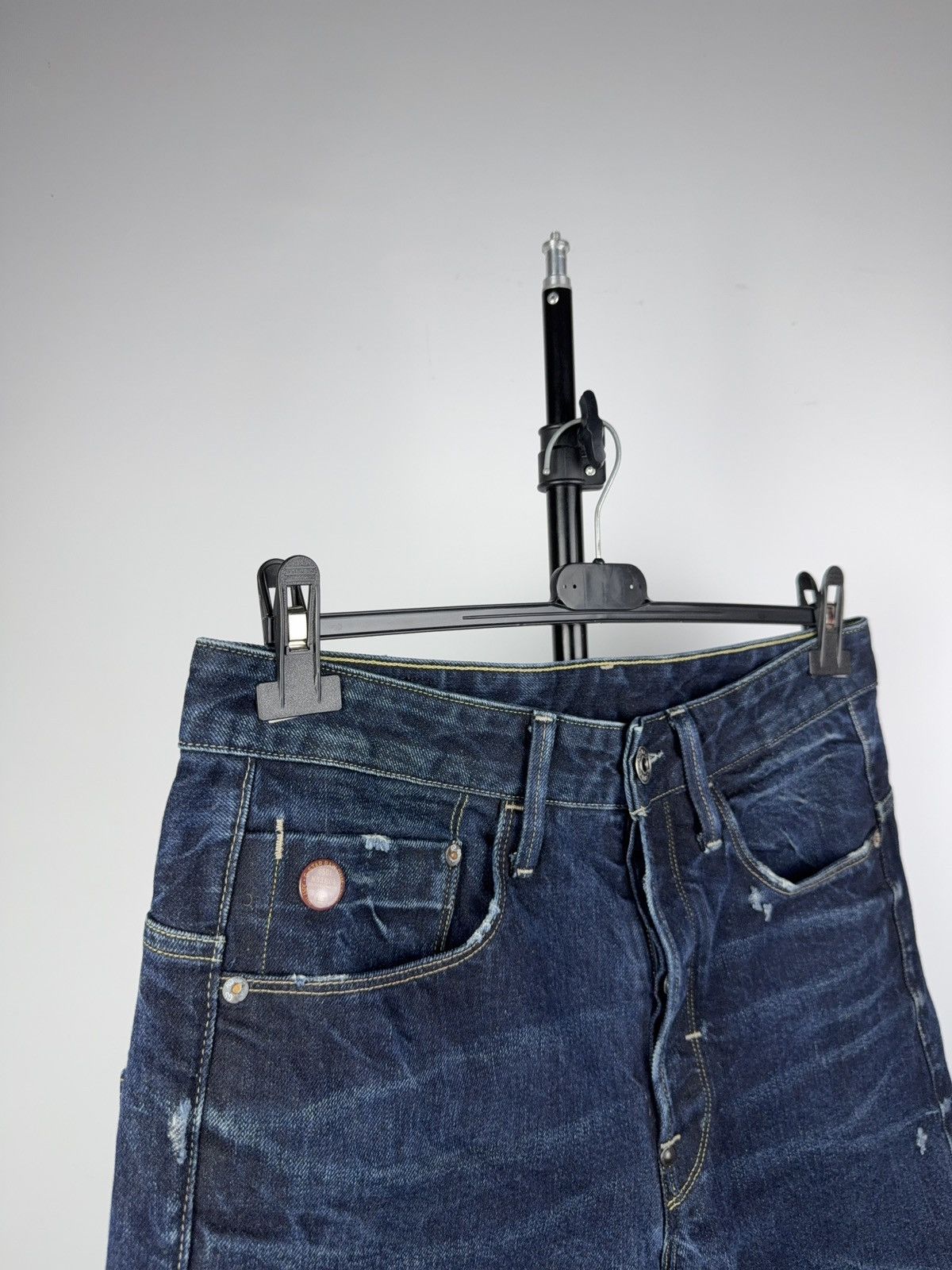 G-Star Vintage Retro 00s Y2K G-Star Raw Denim Shorts Dark Wash Size US 31 - 4 Thumbnail