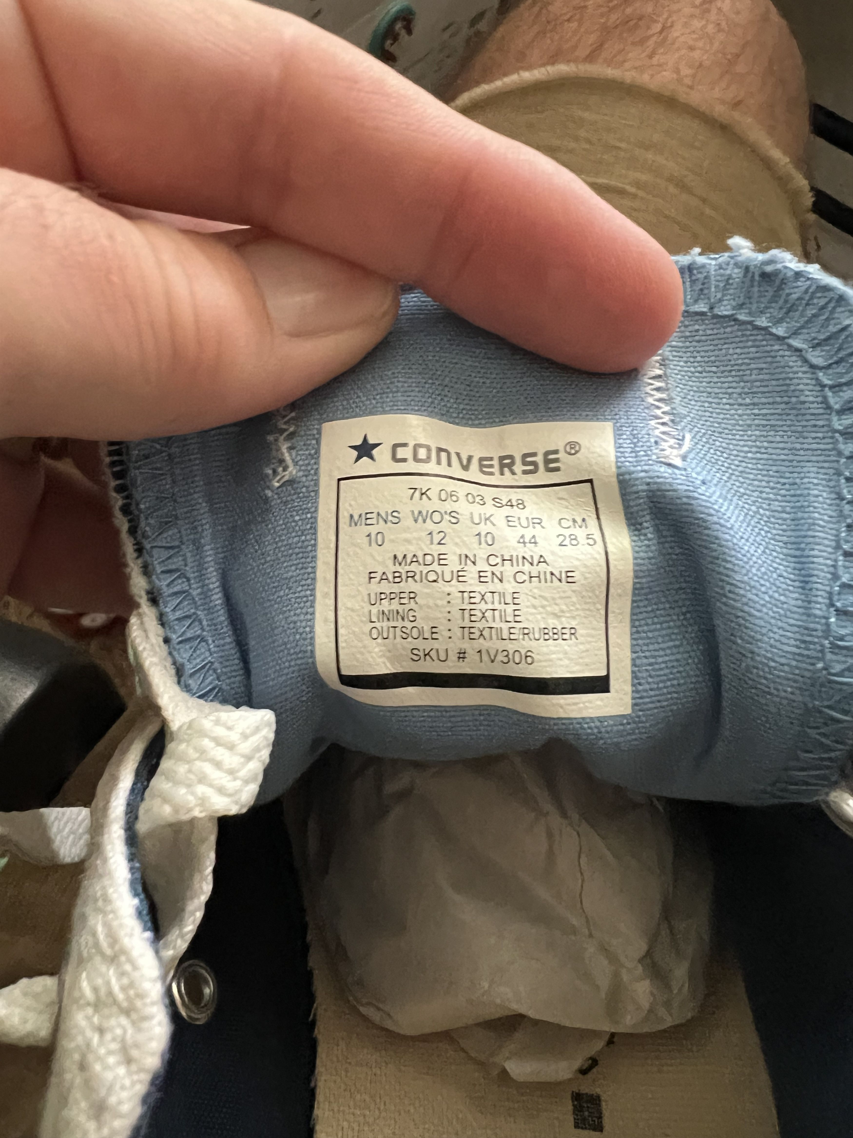 Converse Converse Adult Unisex Chuck Taylor Double Tongue Ox WT/NY/BL Size US 10 / EU 43 - 12 Thumbnail