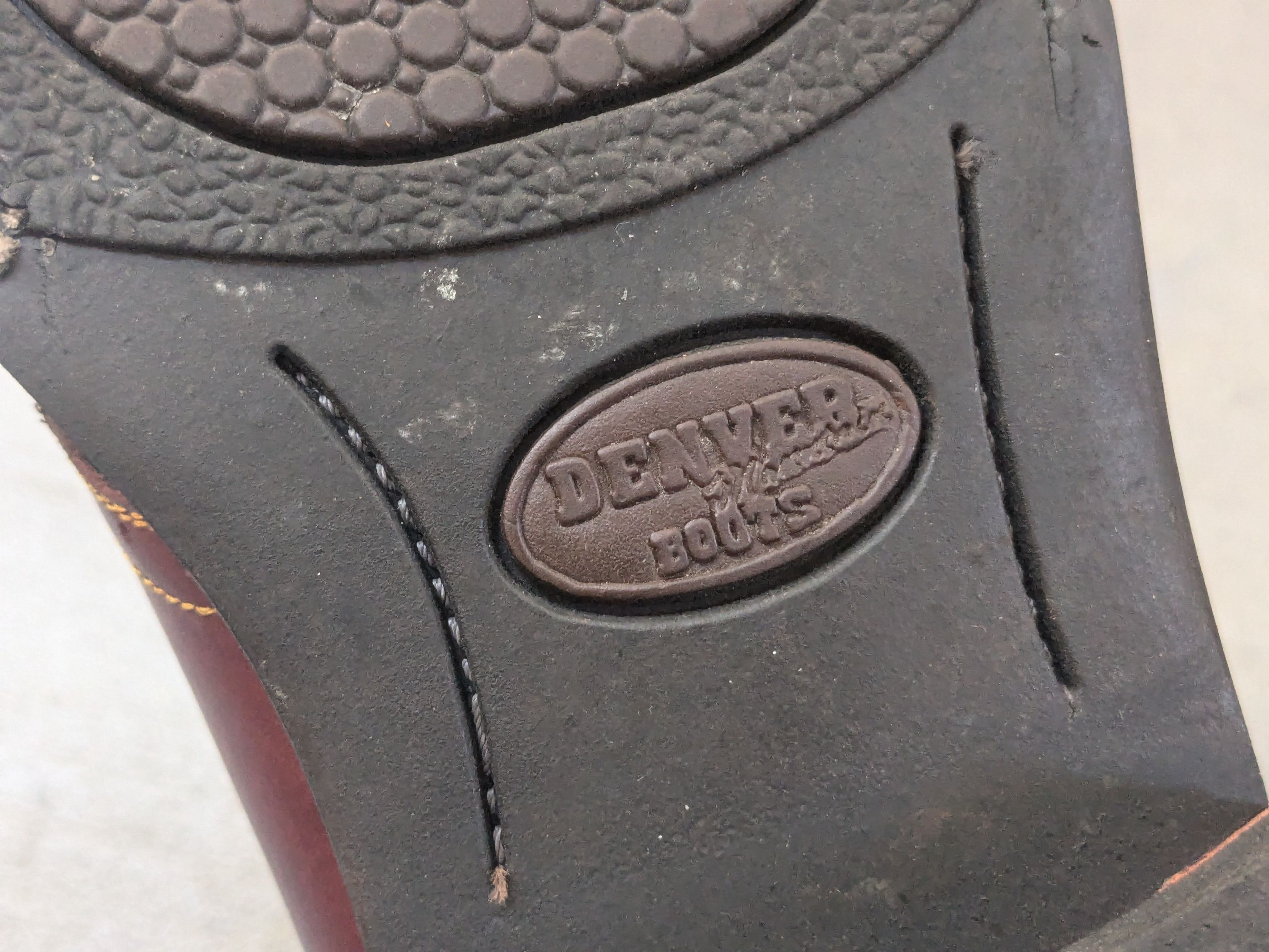 Genuine Leather Denver Cowboy Boots Brown Leather Black 11 Square Toe Rubber Size US 11 / EU 44 - 19 Thumbnail