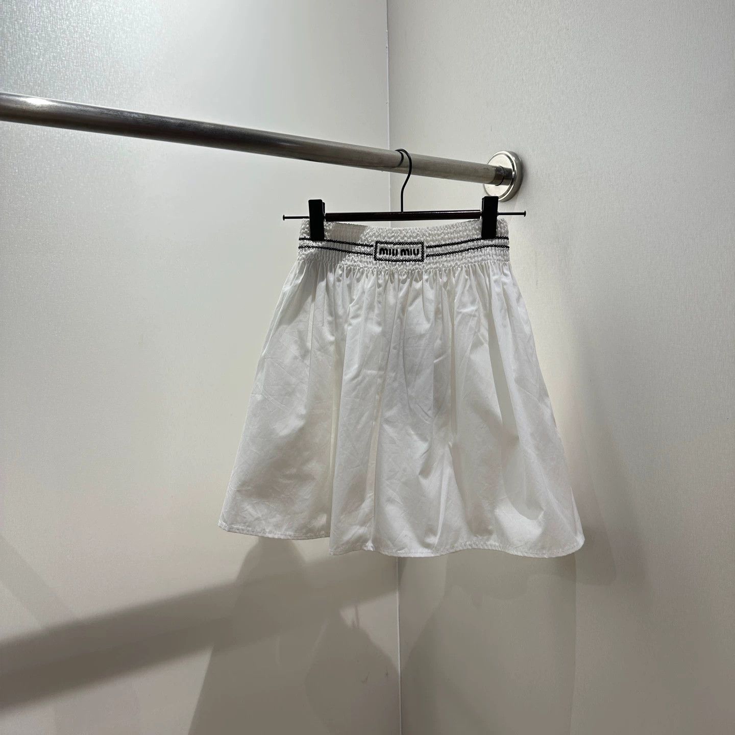 Miu Miu MIU MIU may728 Logo Letter Skirt 36 Cotton Size 25" / US 0 / IT 36 - 1 Thumbnail