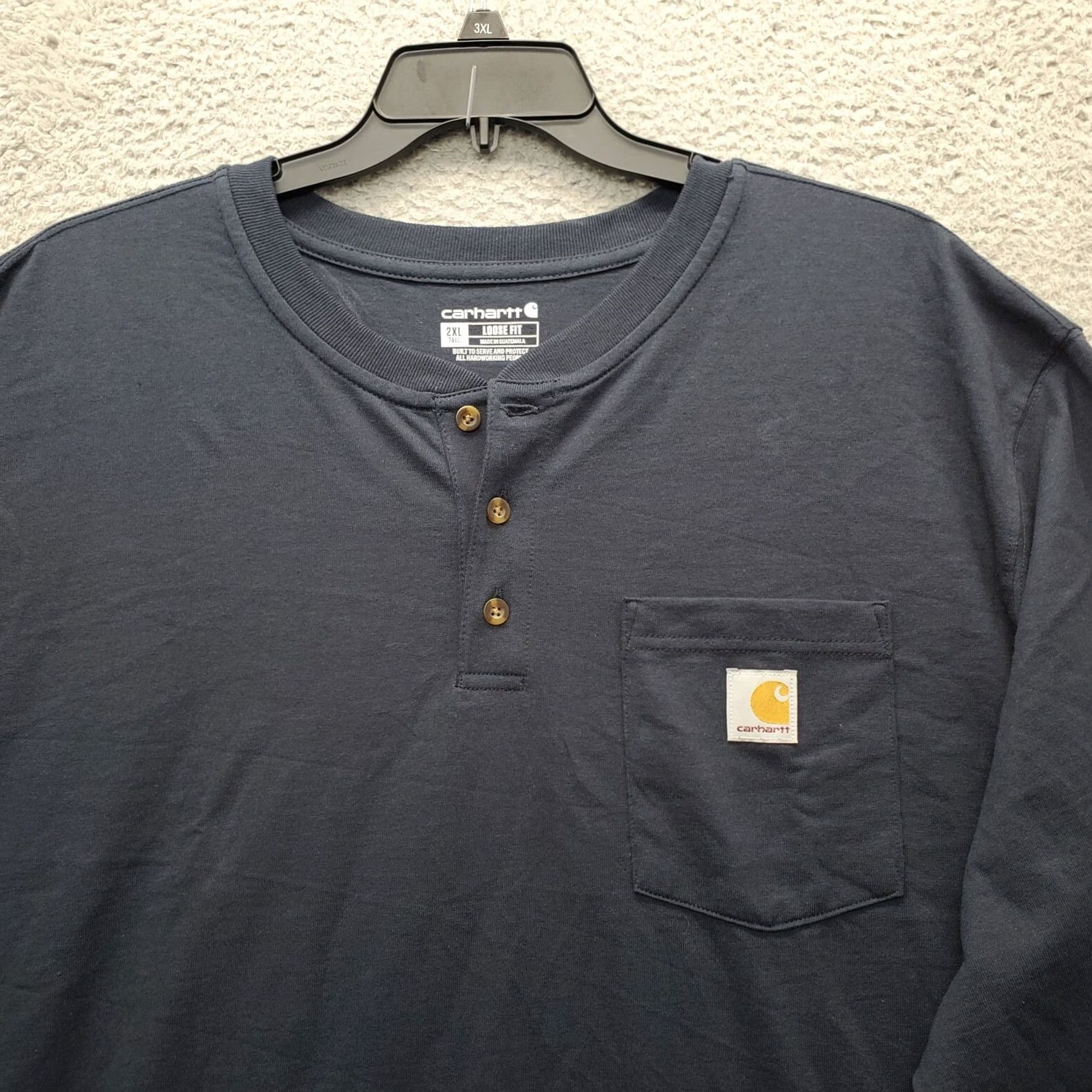 Carhartt Carhartt Shirt Men 2XL Navy Long Sleeve Henley Neck Size US XXL / EU 58 / 5 - 3 Thumbnail