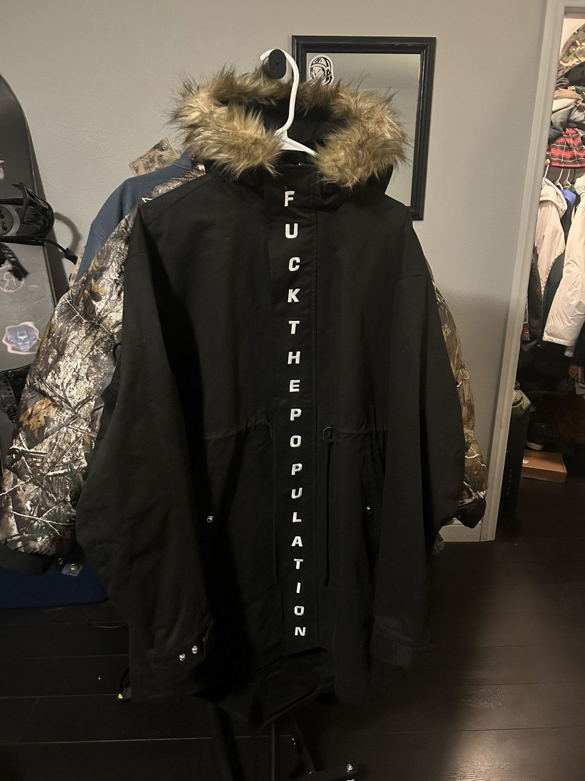 FTP hooded fur coat parka