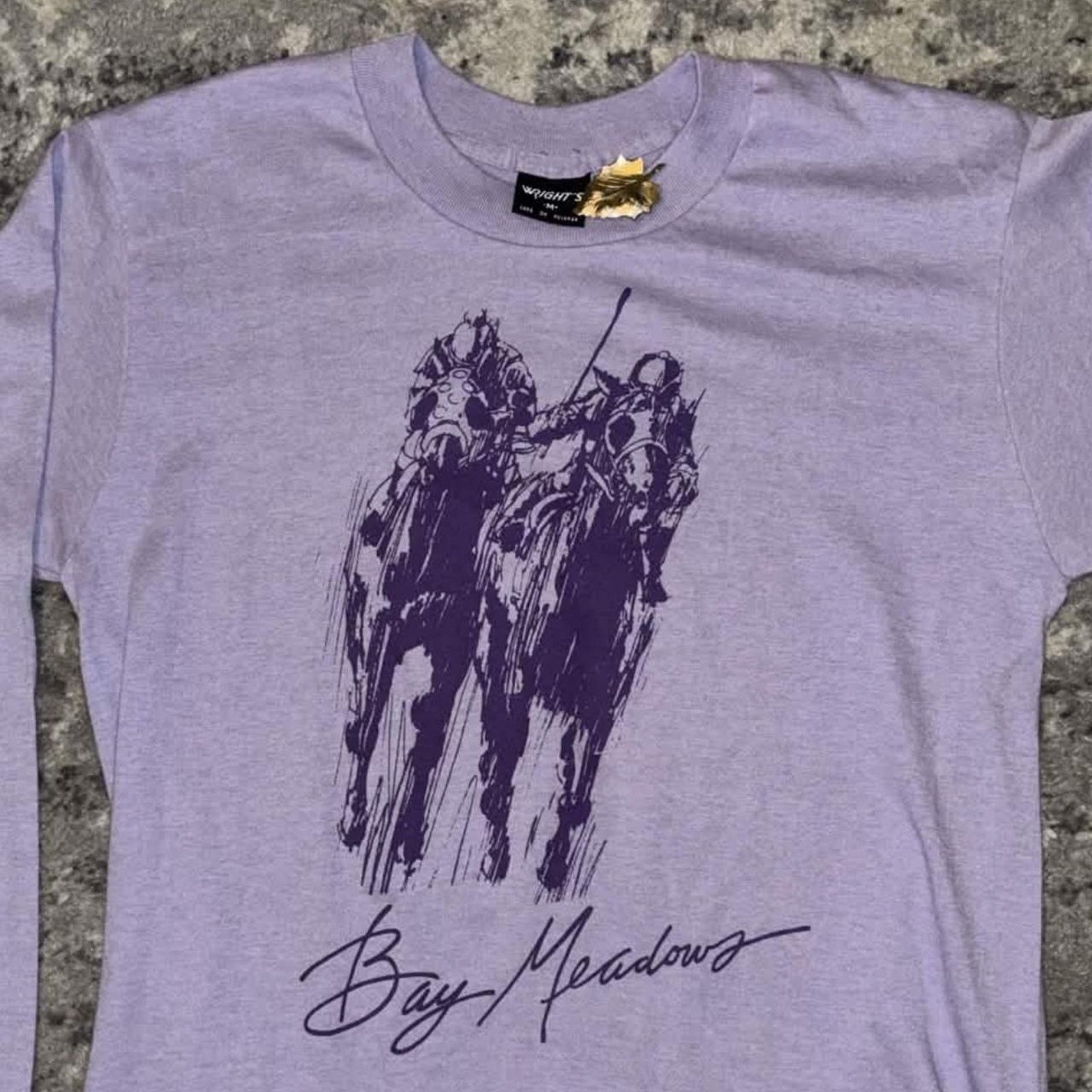 Vintage Vintage 80s Bay Meadows Horse Racing Long Sleeve Shirt Size M / US 6-8 / IT 42-44 - 4 Thumbnail