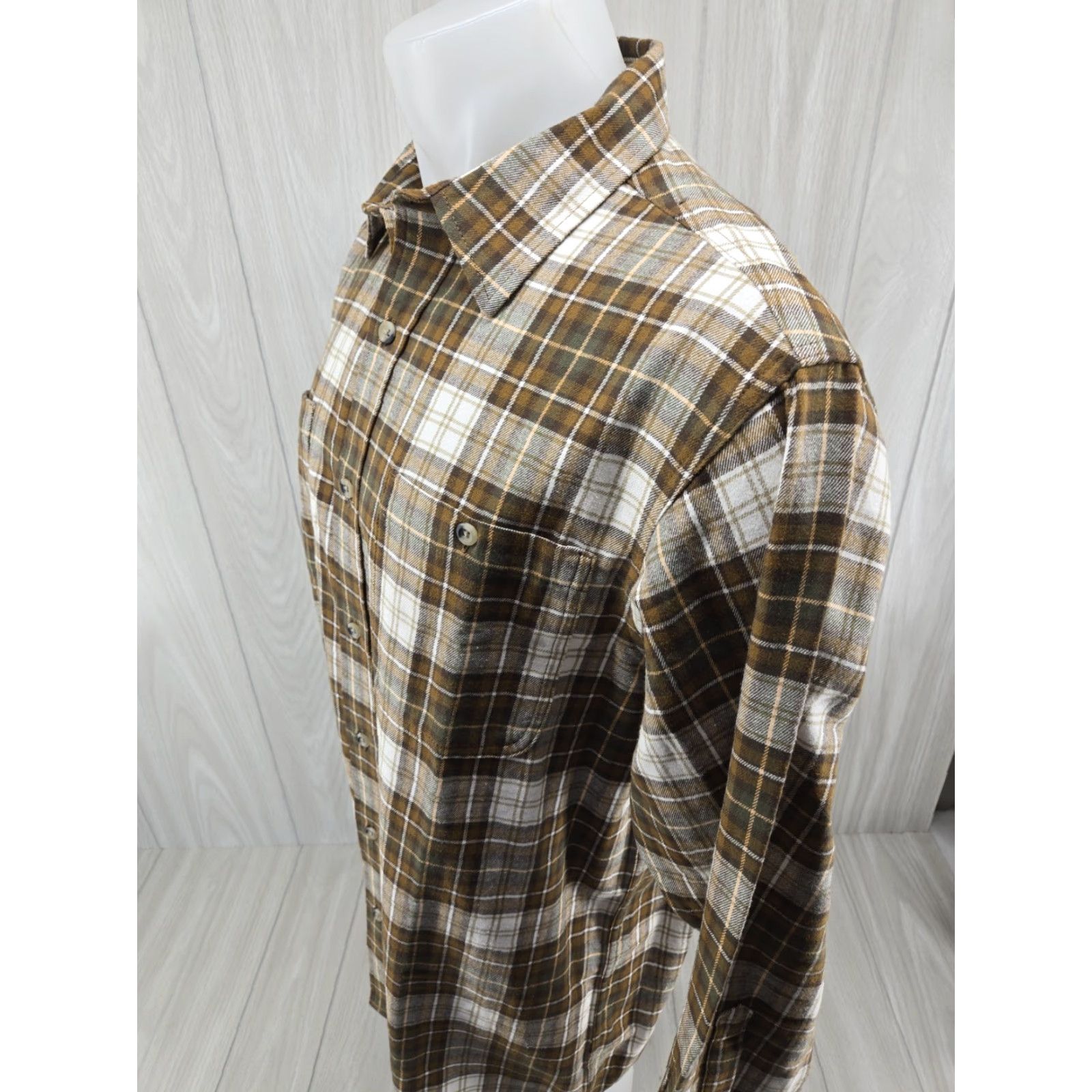 Vintage RedHead Mens Large Plaid Button Down Shirt Brown Green Long Sleeve Shirt Button-Up Casual Classic Outdoor Mens Size US L / EU 52-54 / 3 - 4 Thumbnail