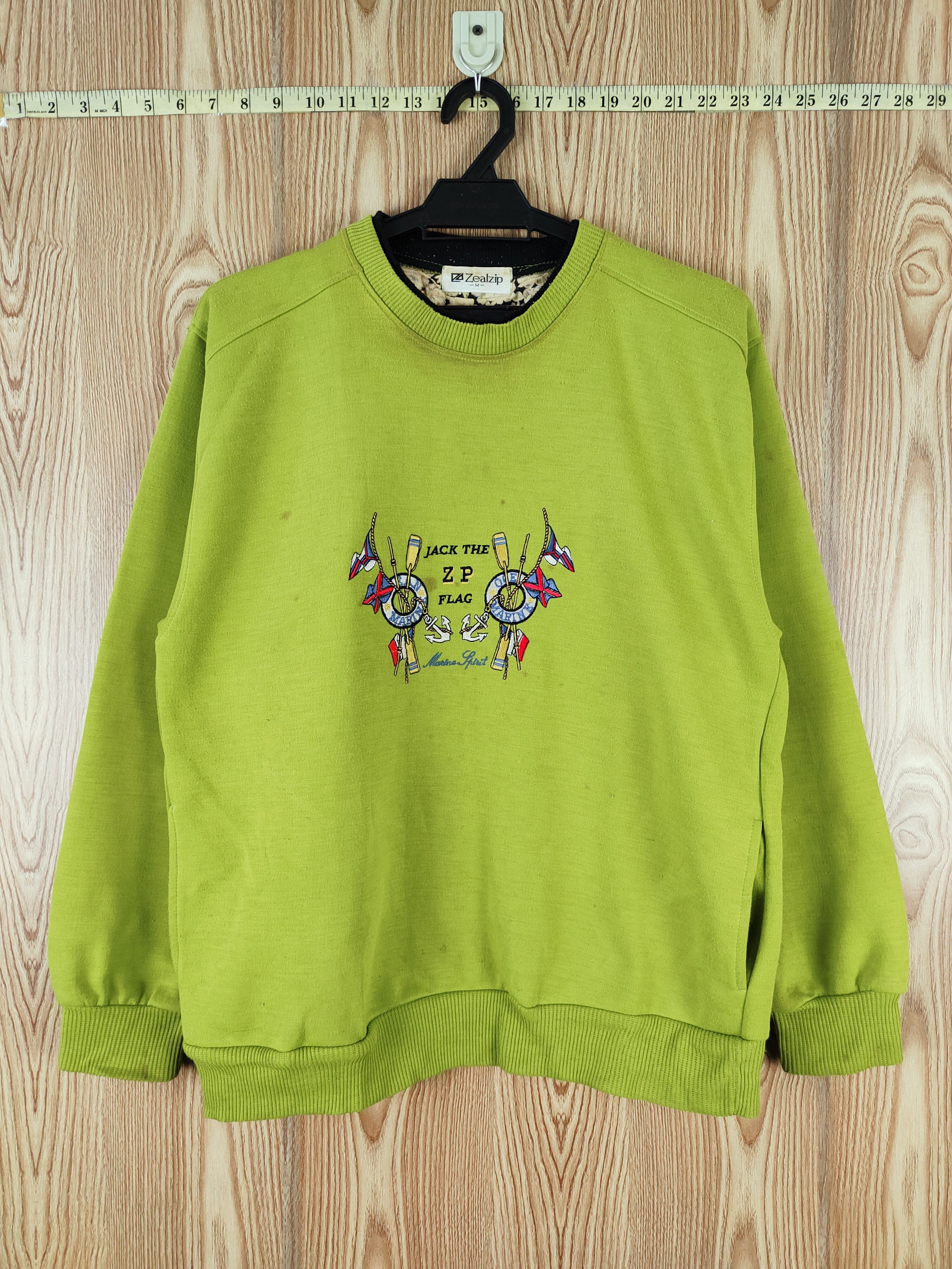 Japanese Brand × Vintage Vintage 💥 Zealzip Light Green Sweatshirts Size US M / EU 48-50 / 2 - 1 Thumbnail