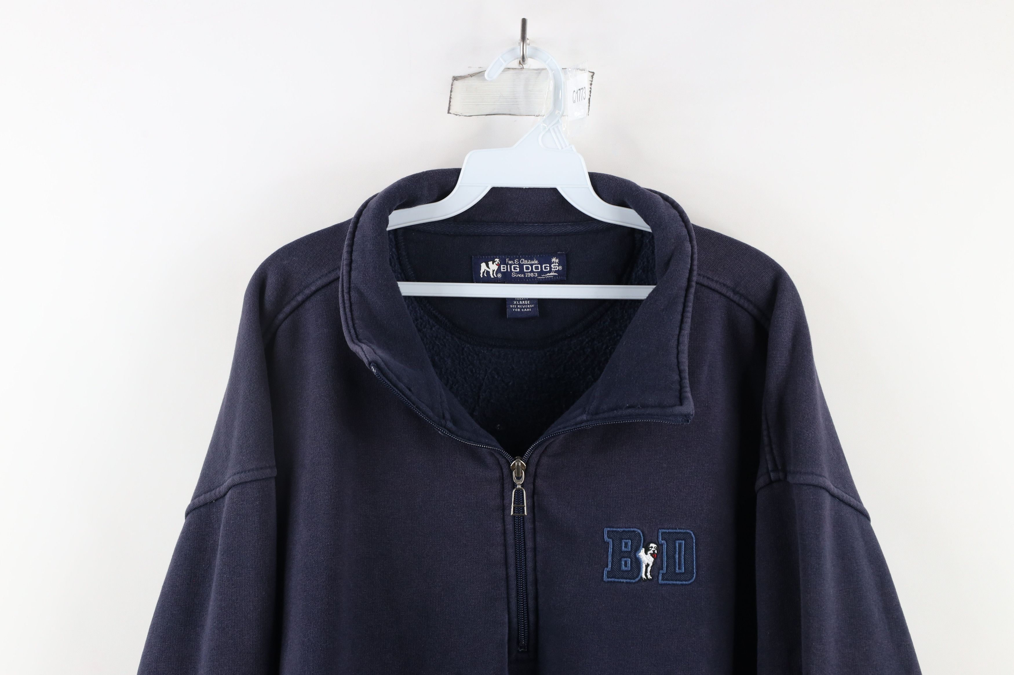 Big Dogs × Vintage Vintage Big Dogs Heavyweight Fit Half Zip Sweatshirt Blue Size US XL / EU 56 / 4 - 2 Thumbnail