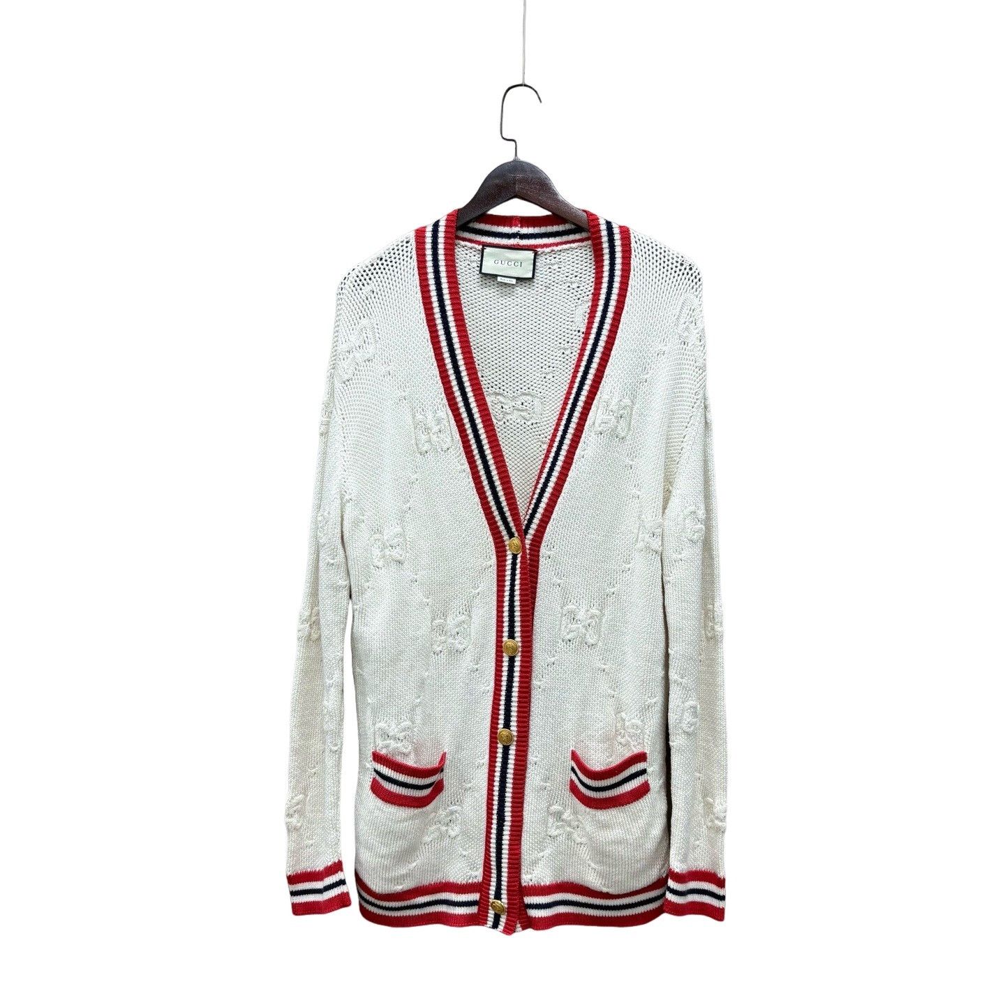 Gucci Gucci Logo Jacquard Striped Cardigan Size M Size US M / EU 48-50 / 2 - 1 Thumbnail