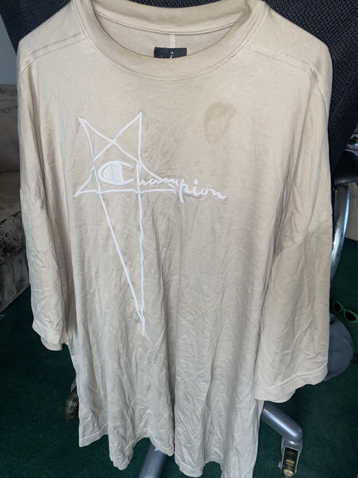 Rick Owens x Champion Short Sleeve White T-Shirt