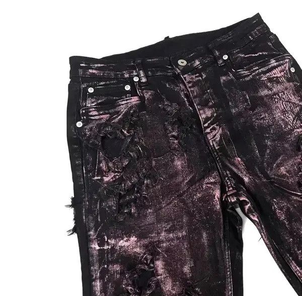 Japanese Brand × Jean Handmade niche punk rose gold wax coated micro-flared jeans Size US 32 / EU 48 - 2 Thumbnail