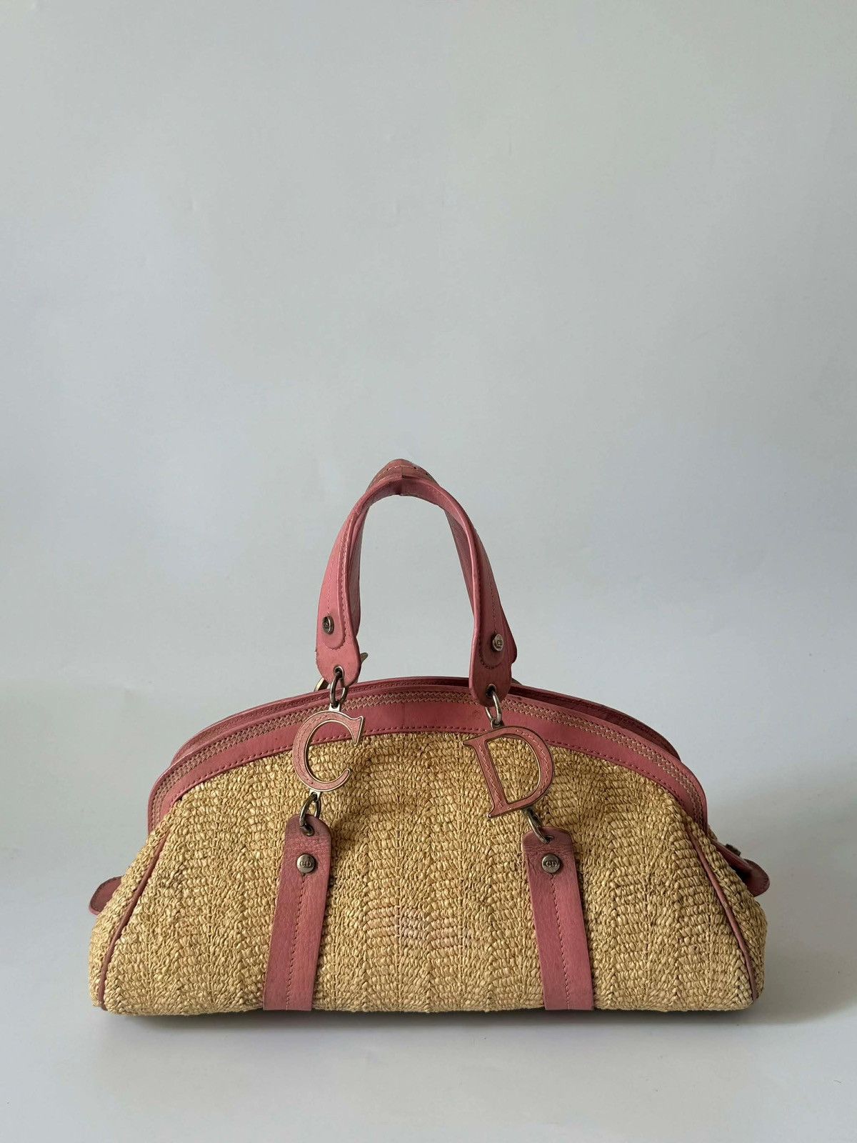 Dior Christian Dior by John Galliano Floral Straw Raffia Handbag Size ONE SIZE - 2 Thumbnail