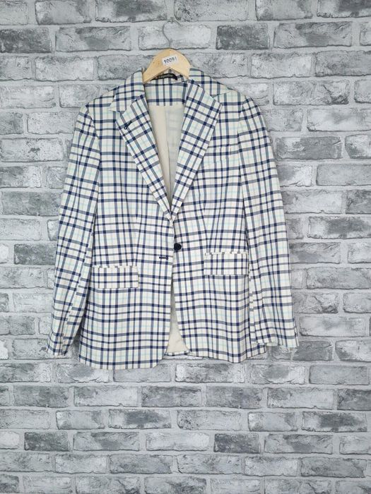 Daks London Daks Blazer Size 10 Silk Cotton Blend Check Signature