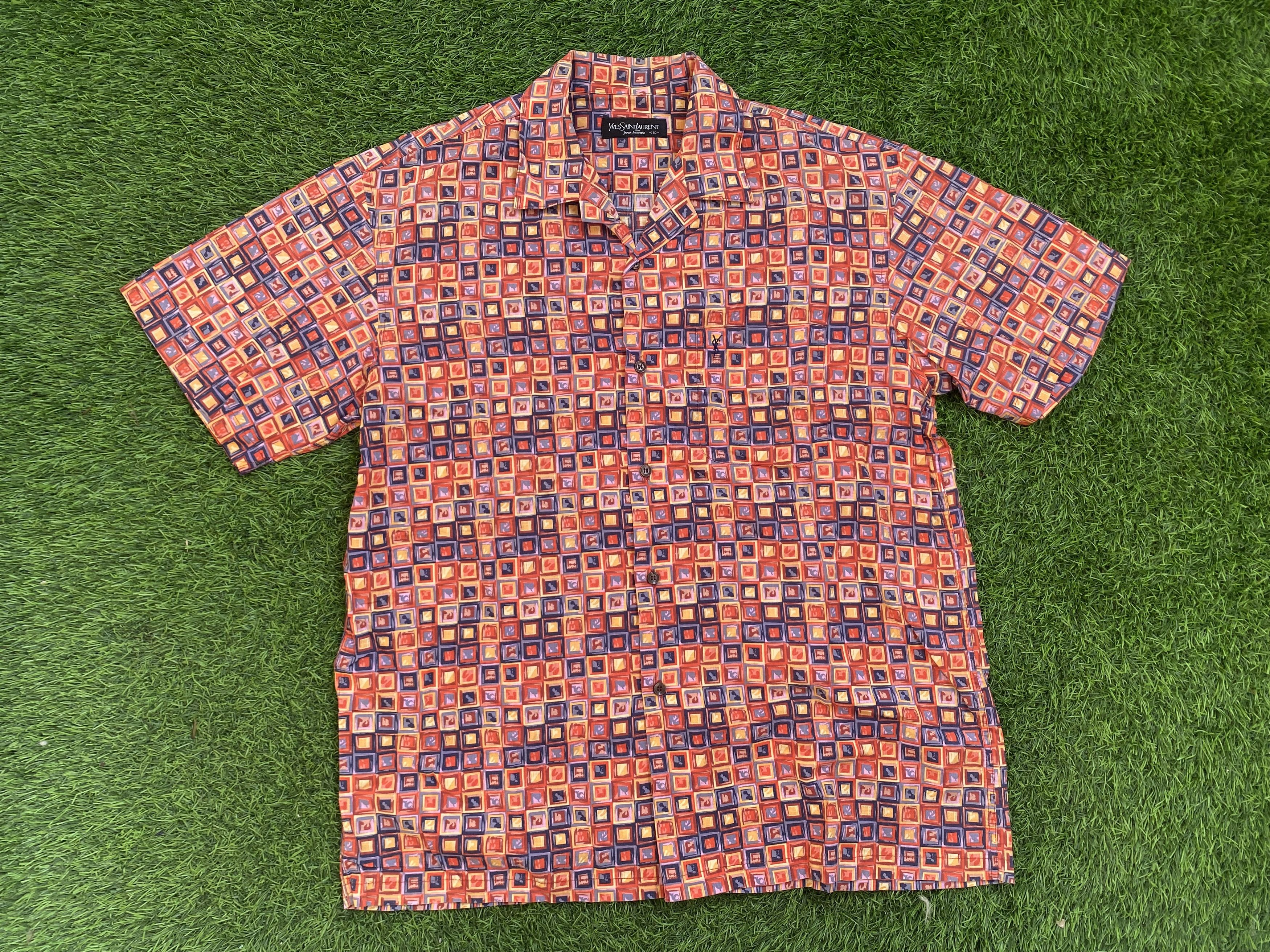 Yves Saint Laurent Vintage Yves Saint Laurent Full Print Shirts Size US L / EU 52-54 / 3 - 1 Thumbnail