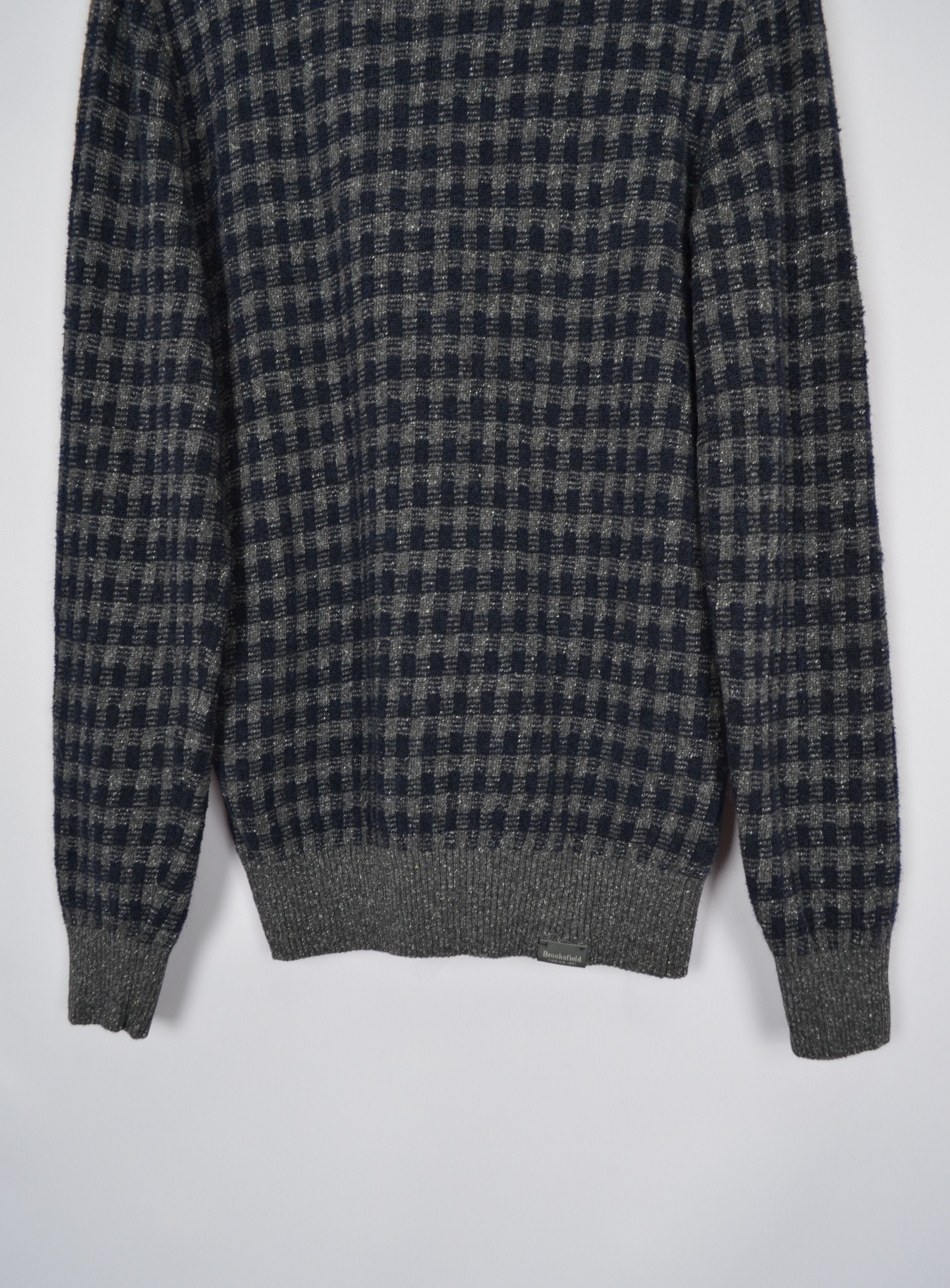 Brooksfield × Designer Brooksfield Torino Check Wool Blend Knit Sweater Size 48/S Size US S / EU 44-46 / 1 - 5 Thumbnail