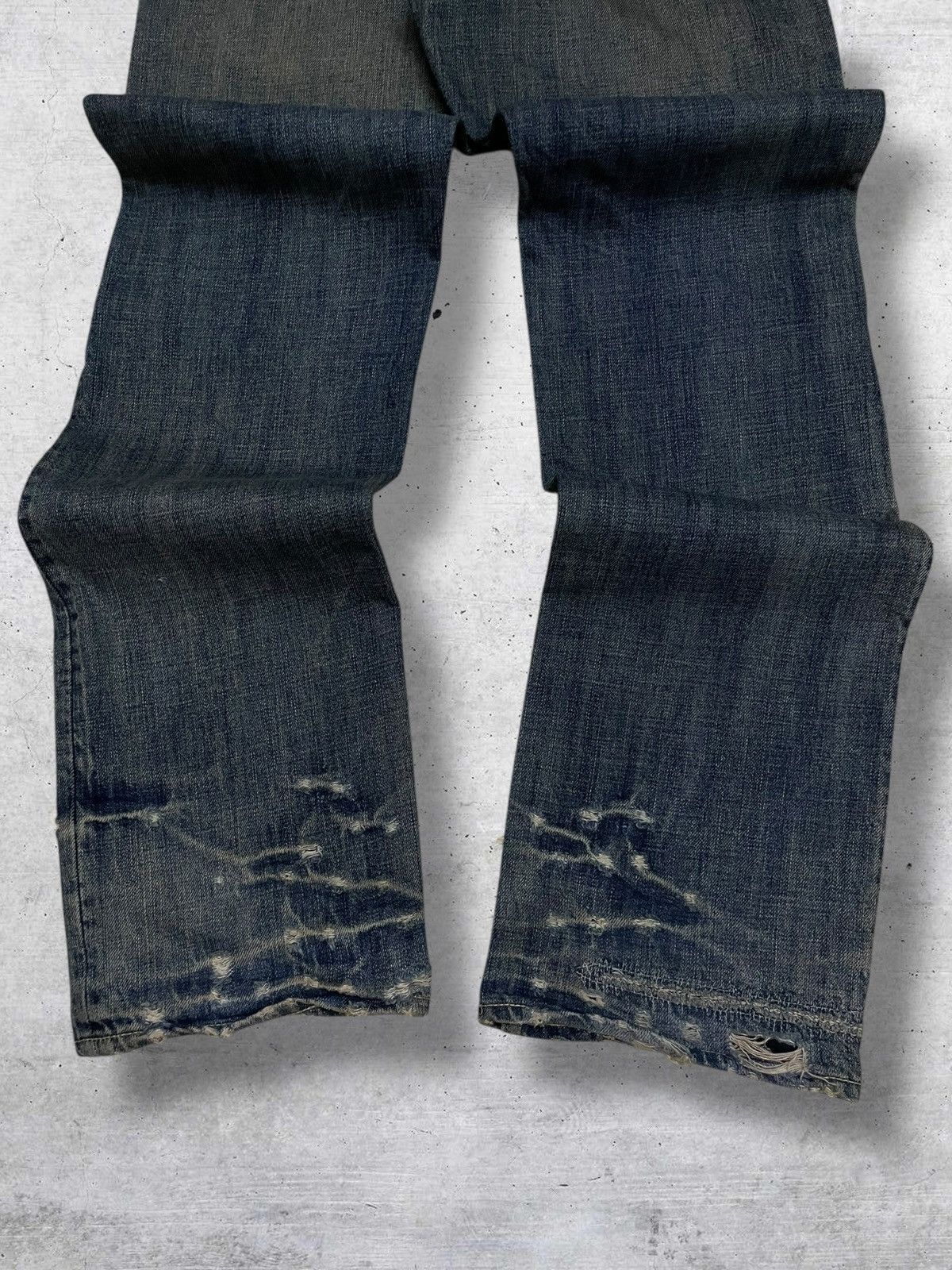 If Six Was Nine VINTAGE BARTACK OG JAPAN DESIGNER 90S RIPPED CHAIN DENIM Size US 31 - 13 Thumbnail