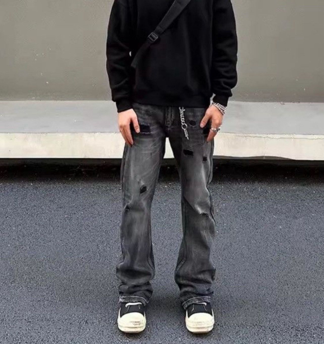 Japanese Brand × Jean Washed Stacked Jeans, Flared Jeans Size US 34 / EU 50 - 2 Thumbnail