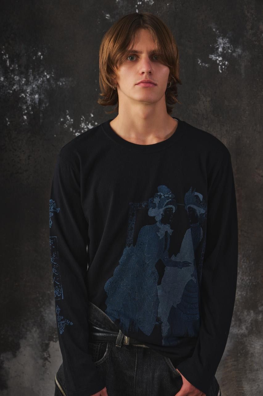 Yohji Yamamoto S'YTE "Abstract Face" Graphic Print Long Sleeve Tee Size US M / EU 48-50 / 2 - 5 Thumbnail
