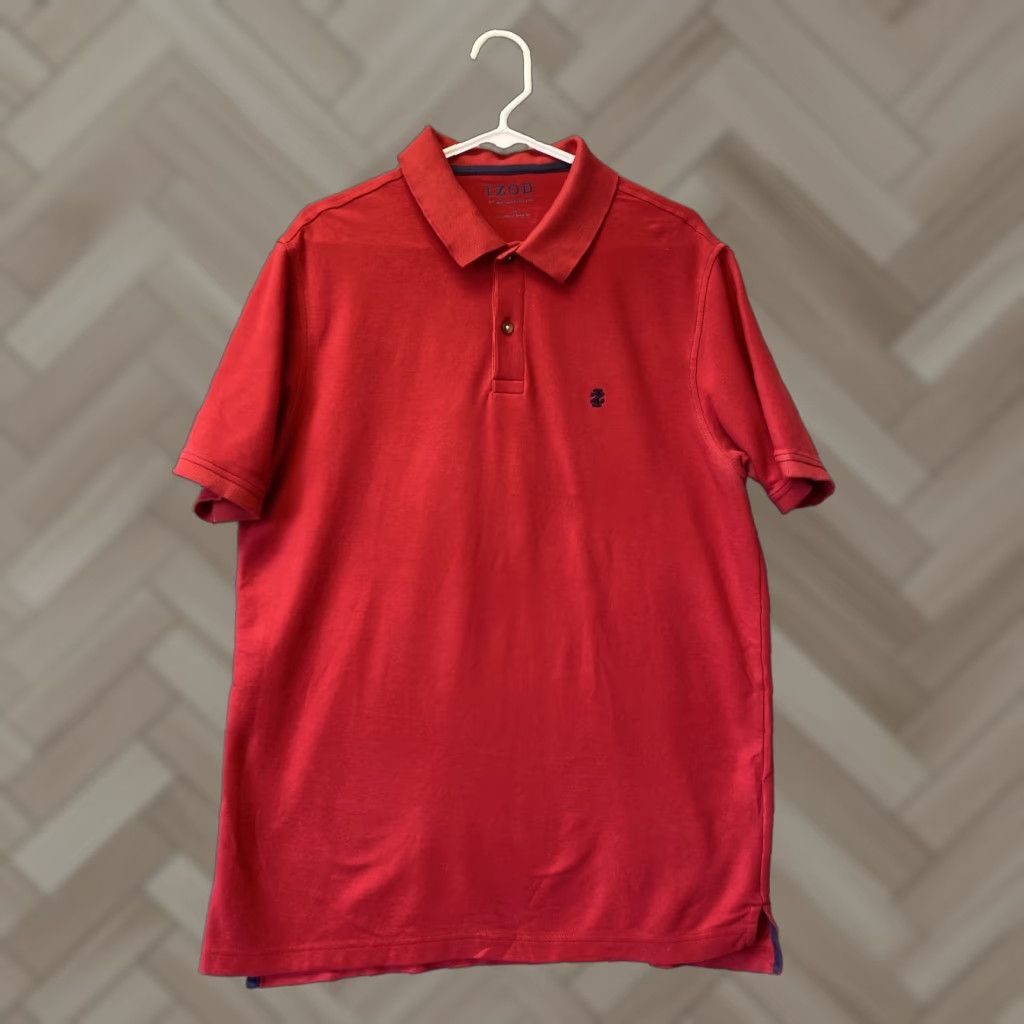 Izod Izod Advantage Performance Natural Mens Polo Shirt Red L Short leeve 40-68 Size US L / EU 52-54 / 3 - 1 Thumbnail
