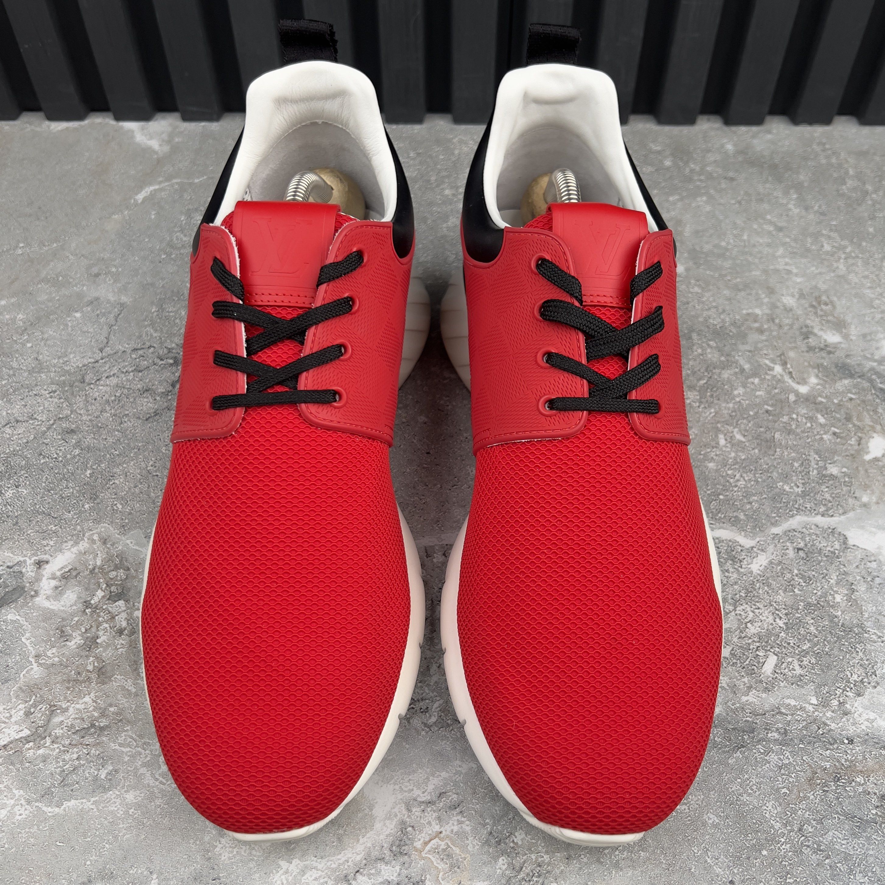Louis Vuitton Fastlane Sneakers Red Damier Mesh Size US 8.5 / EU 41-42 - 4 Thumbnail