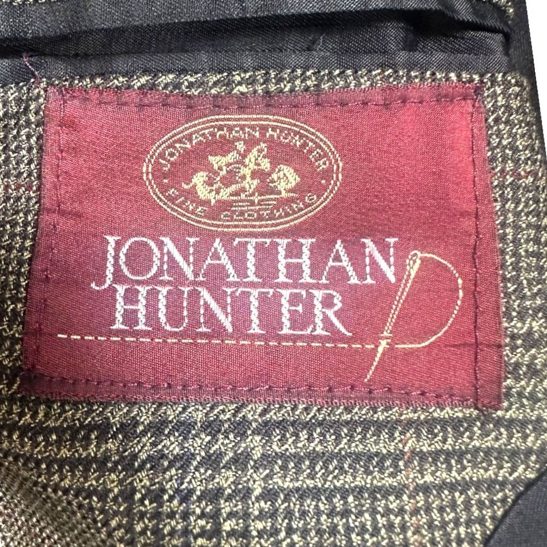 Hunter Jonathan Hunter Blazer Mens 42R Grey Brown Glen Plaid Sport Coat USA Tailored Size 42R - 7 Thumbnail