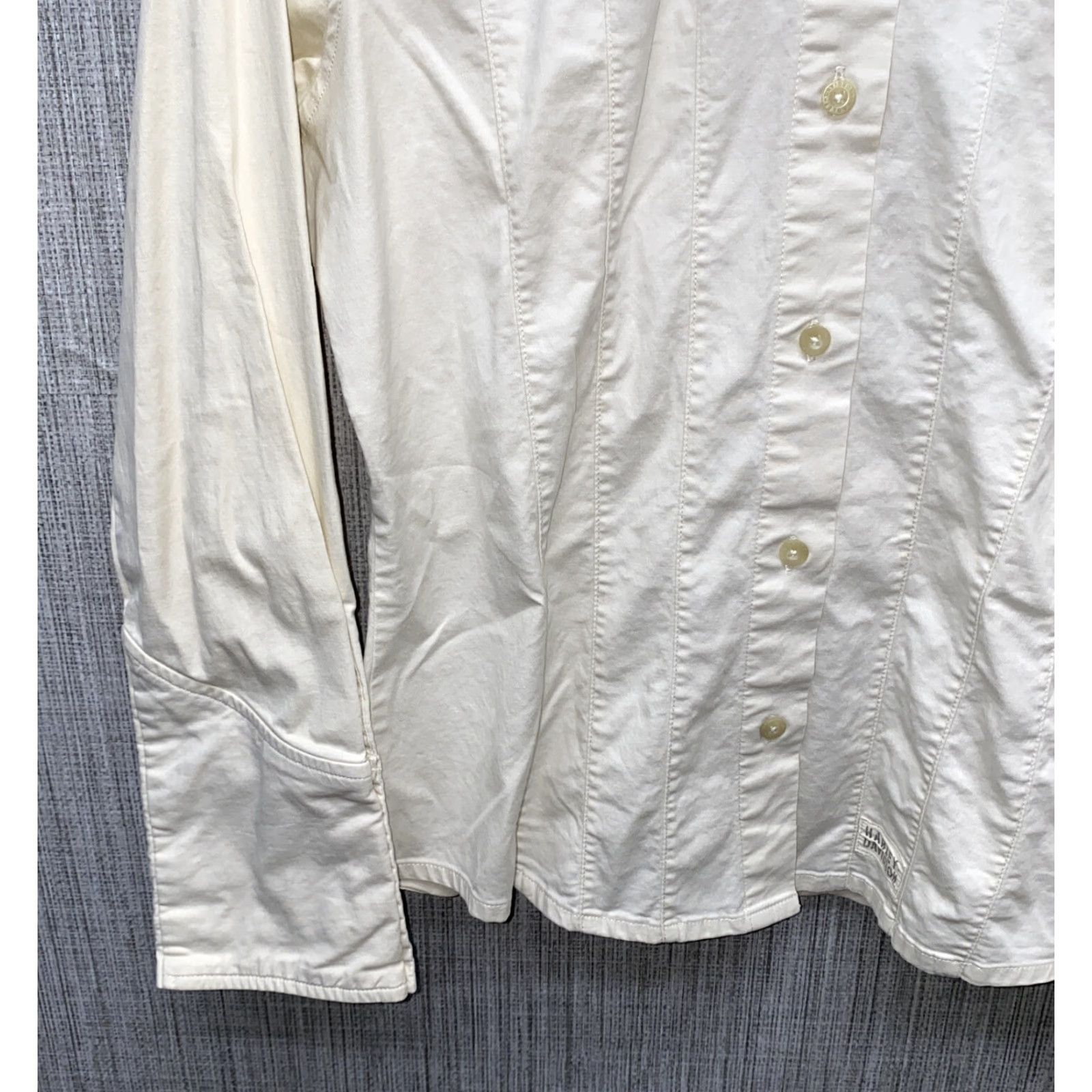 Harley Davidson Harley-Davidson Shirt Womens Beige Long Sleeve Button-Up Size M Cotton Size M / US 6-8 / IT 42-44 - 4 Thumbnail