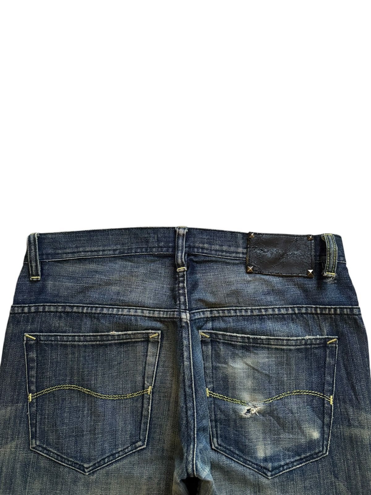 Japanese Brand Vintage Japanese MIDAS Mud Wash Distressed Flare Jeans Size 32" / US 10 / IT 46 - 9 Thumbnail