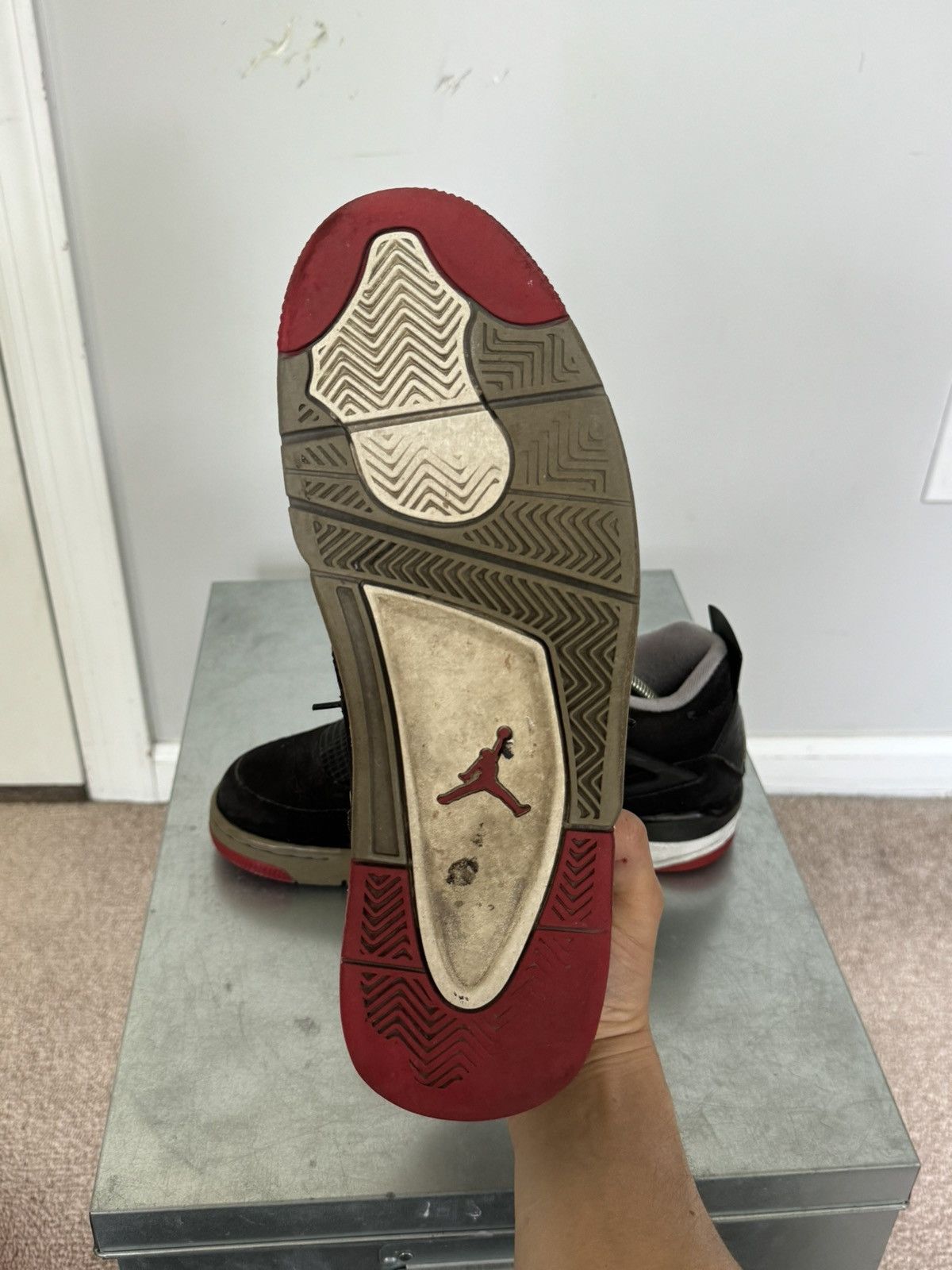 Jordan Brand × Nike Jordan 4 Bred 2012 Size 9 US Used Size US 9 / EU 42 - 15 Thumbnail