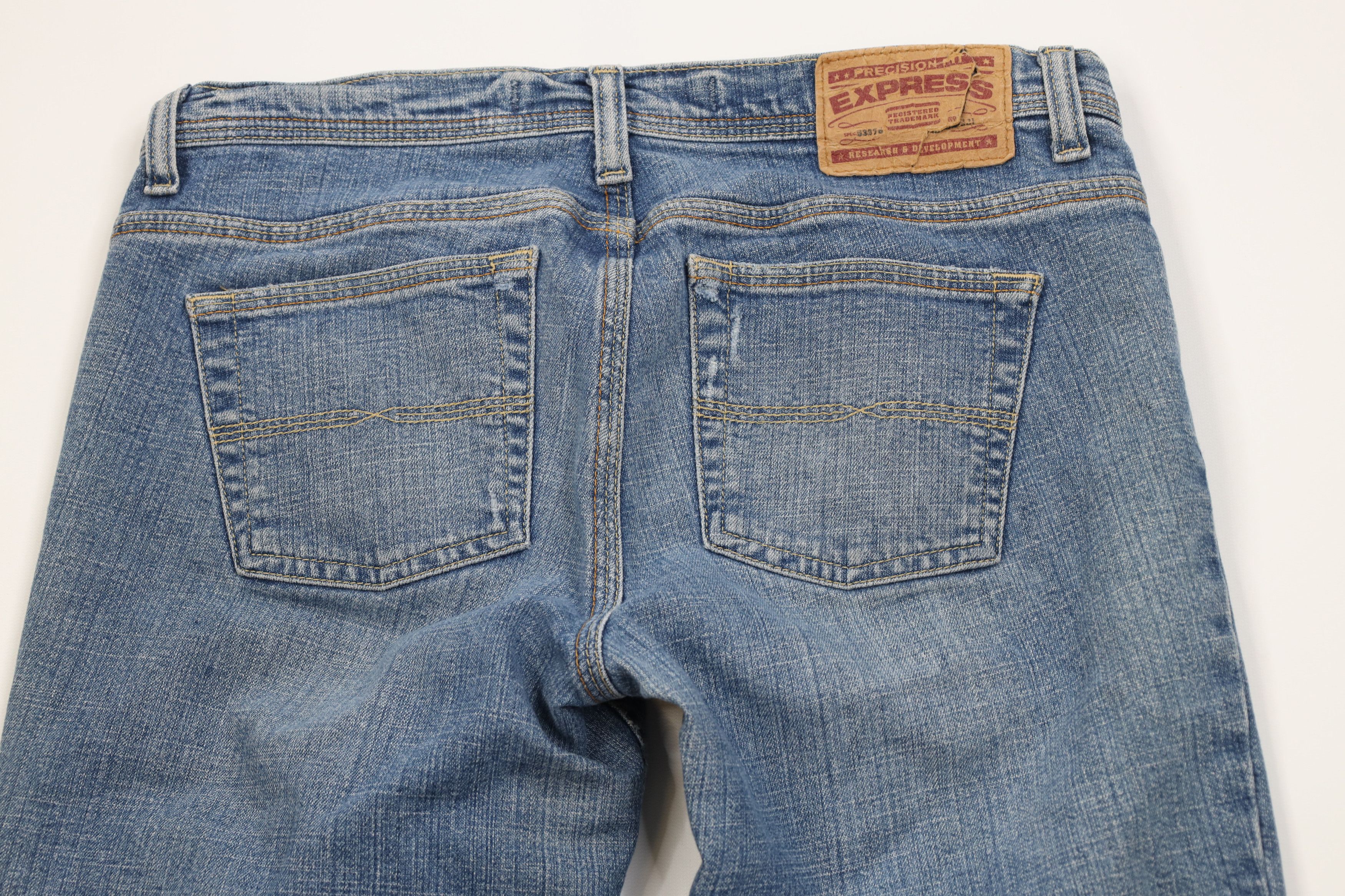 Express Vintage Y2K Express Flared Wide Leg Denim Jeans Stretch Size 30" / US 8 / IT 44 - 12 Thumbnail