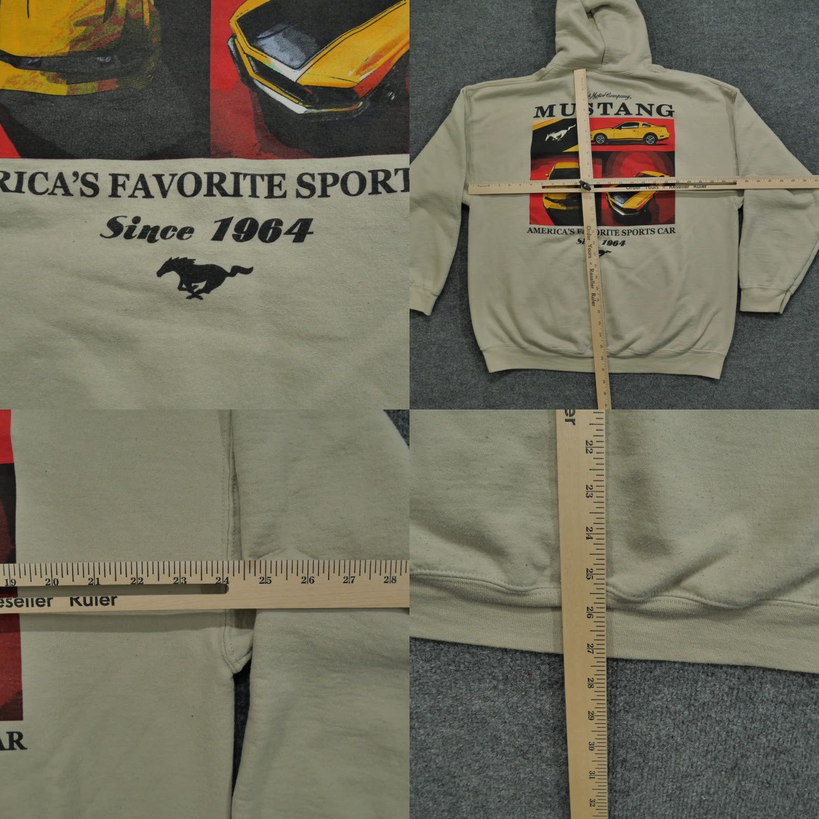 Ford Ford Hoodie Mens XL Brown Pullover Hooded Logo Ford Mustang Sports Car Size US XL / EU 56 / 4 - 9 Thumbnail
