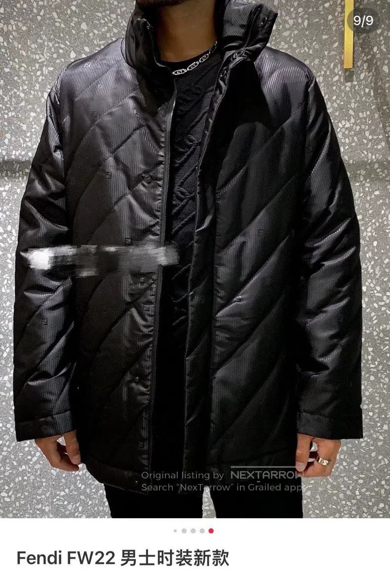 Fendi Fendi Striped Black Down Jacket Size US L / EU 52-54 / 3 - 1 Thumbnail