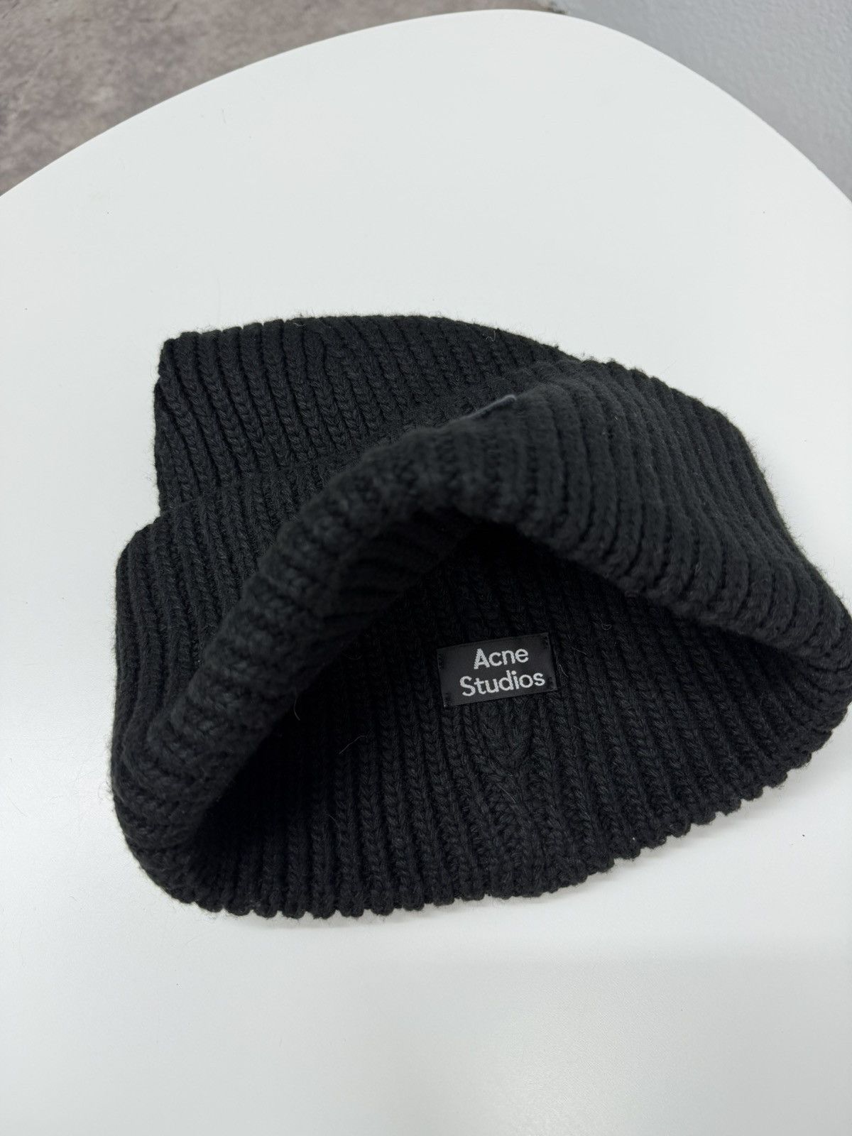 Acne Studios Acne Studios Pansy Beanie Hat Wool Black Size ONE SIZE - 7 Thumbnail