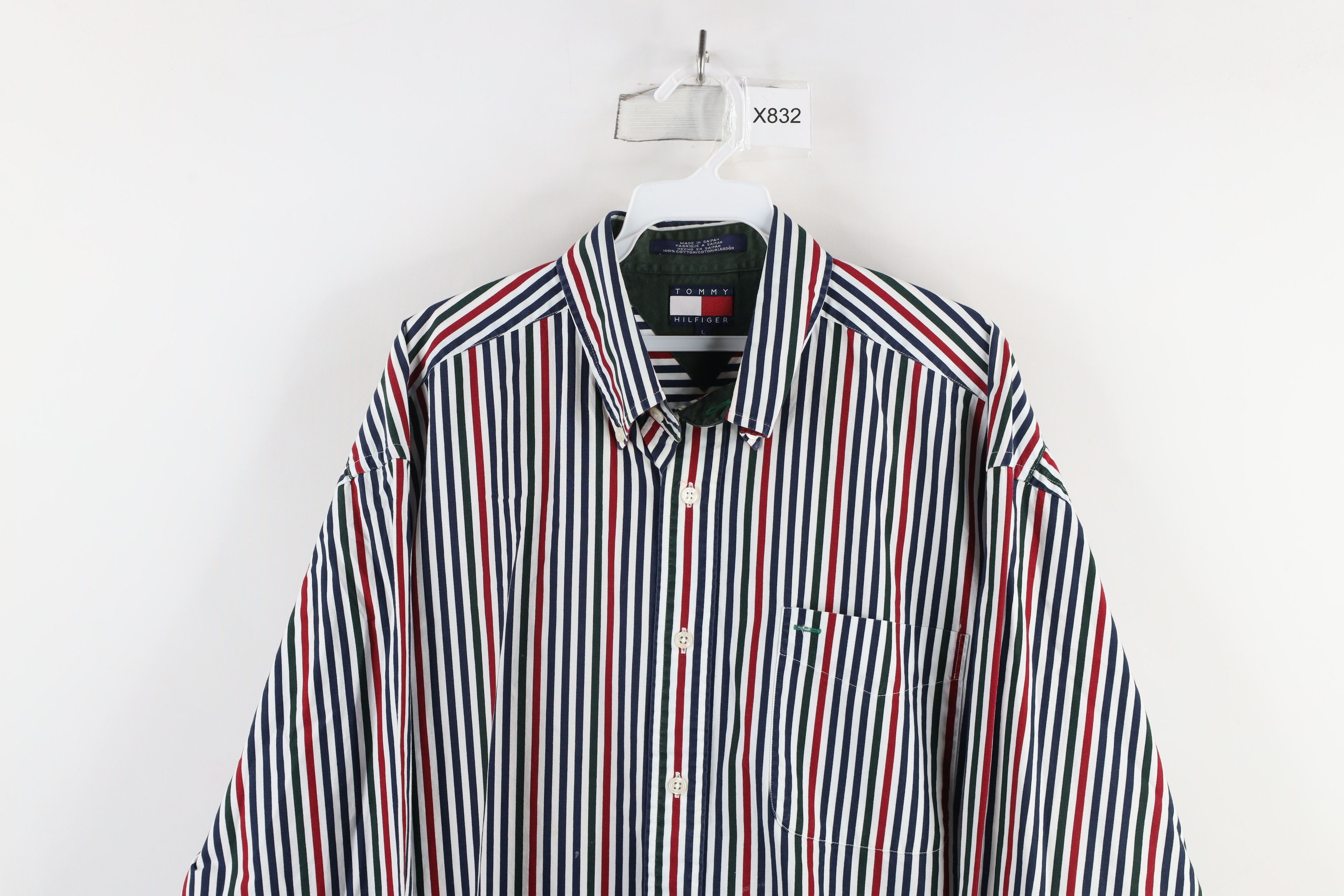 Tommy Hilfiger × Vintage Vintage 90s Tommy Hilfiger Collared Button Down Shirt Size US L / EU 52-54 / 3 - 2 Thumbnail