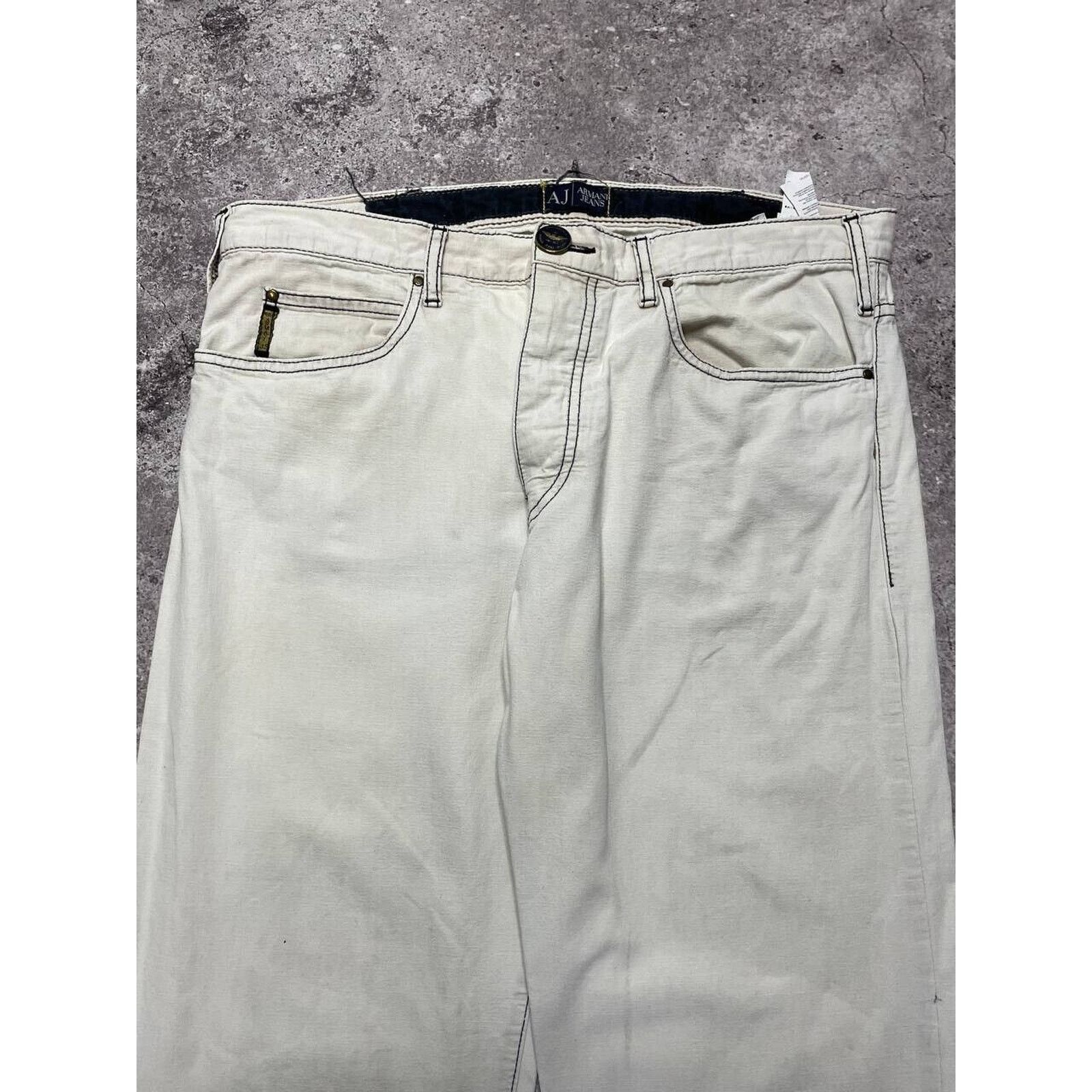 Armani × Vintage Vintage Armani Jeans White Denim Pants Size 36 Straight Fit Size US 36 / EU 52 - 2 Thumbnail