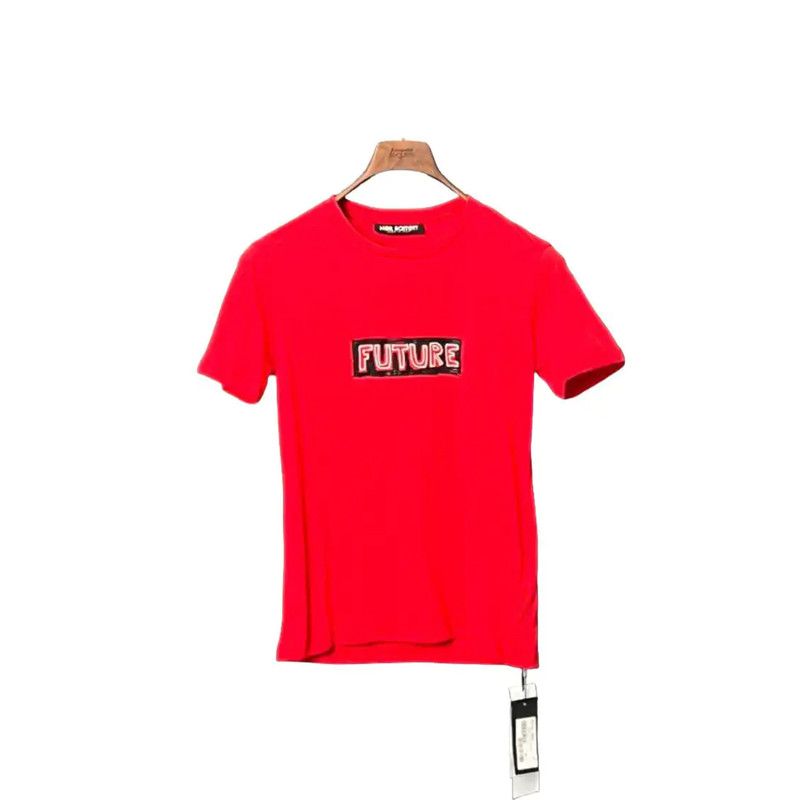NeIL BarreTT Red Cotton T-Shirt for Men 0089