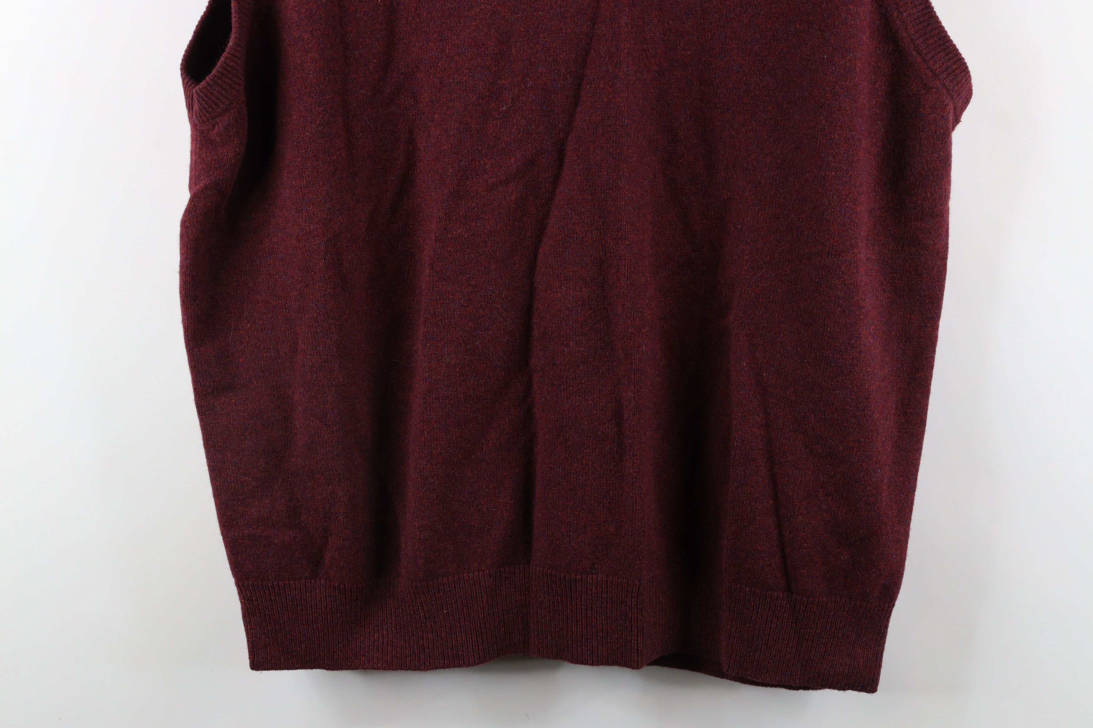 L.L. Bean × Vintage Vintage 90s LL Bean Knit V-Neck Sweater Vest Heather Red Size US XL / EU 56 / 4 - 3 Thumbnail