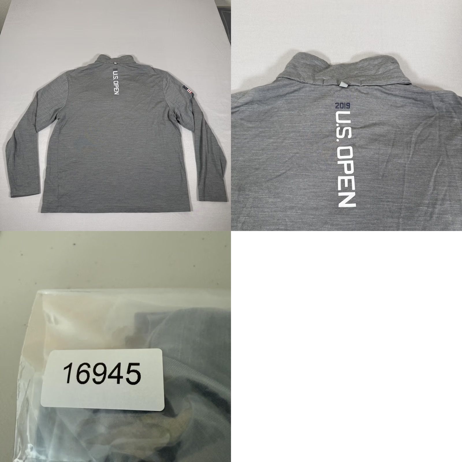 RLX Ralph Lauren RLX Ralph Lauren Shirt Men Large Gray Merino Wool Blend US Open Pebble Beach 1/4 Golf Jacket Size US L / EU 52-54 / 3 - 9 Thumbnail