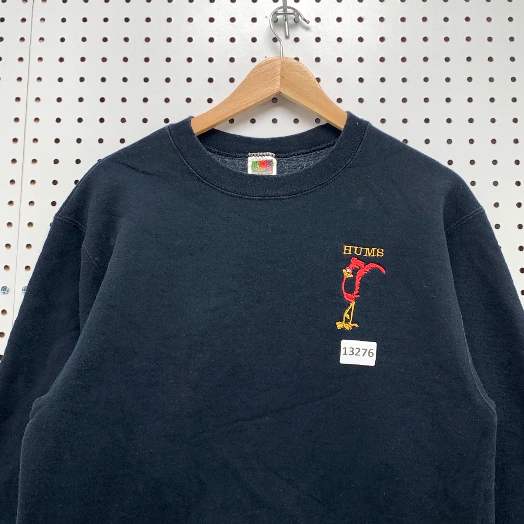 Fruit Of The Loom VINTAGE Road Runner Black Mens Long Sleeve Crewneck Sweater Size M Hums Size US XL / EU 56 / 4 - 2 Thumbnail