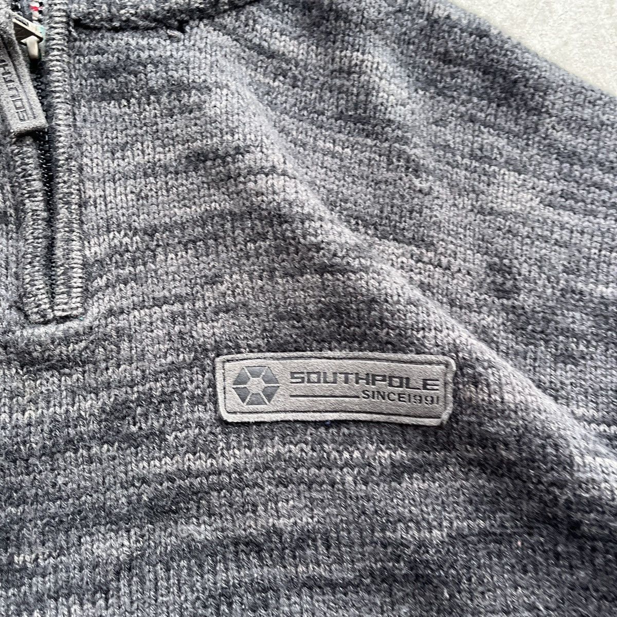 Southpole Vintage Y2K Southpole Knit Gray Quarter-Zip Size US XL / EU 56 / 4 - 2 Thumbnail