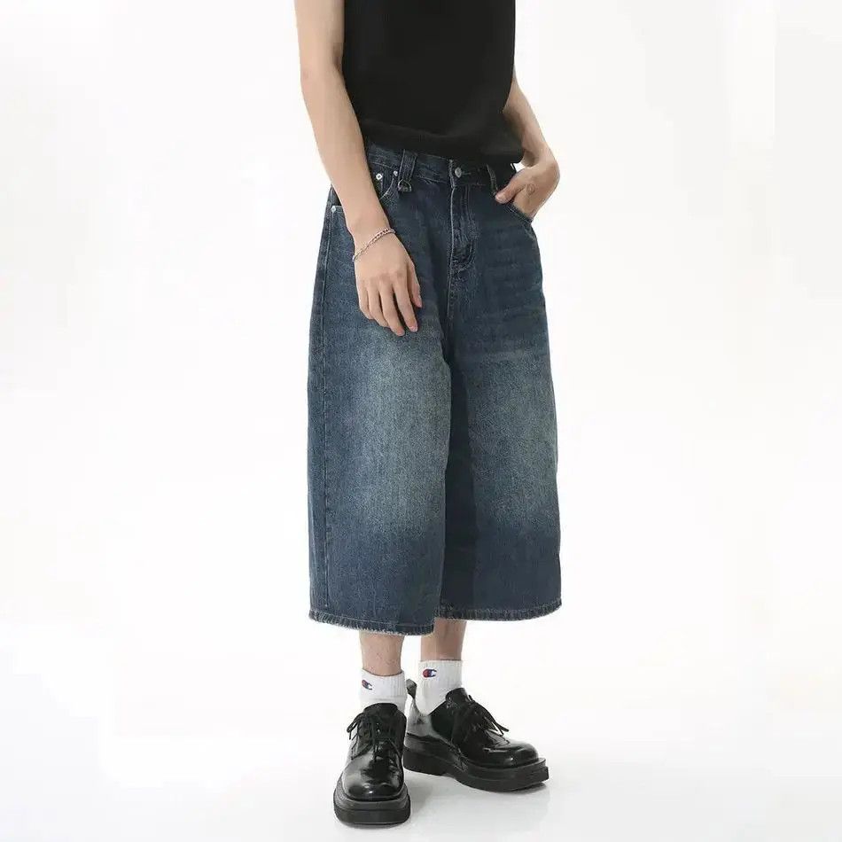 Japanese Brand Retro loose wide leg flared denim shorts Size US 32 / EU 48 - 6 Thumbnail