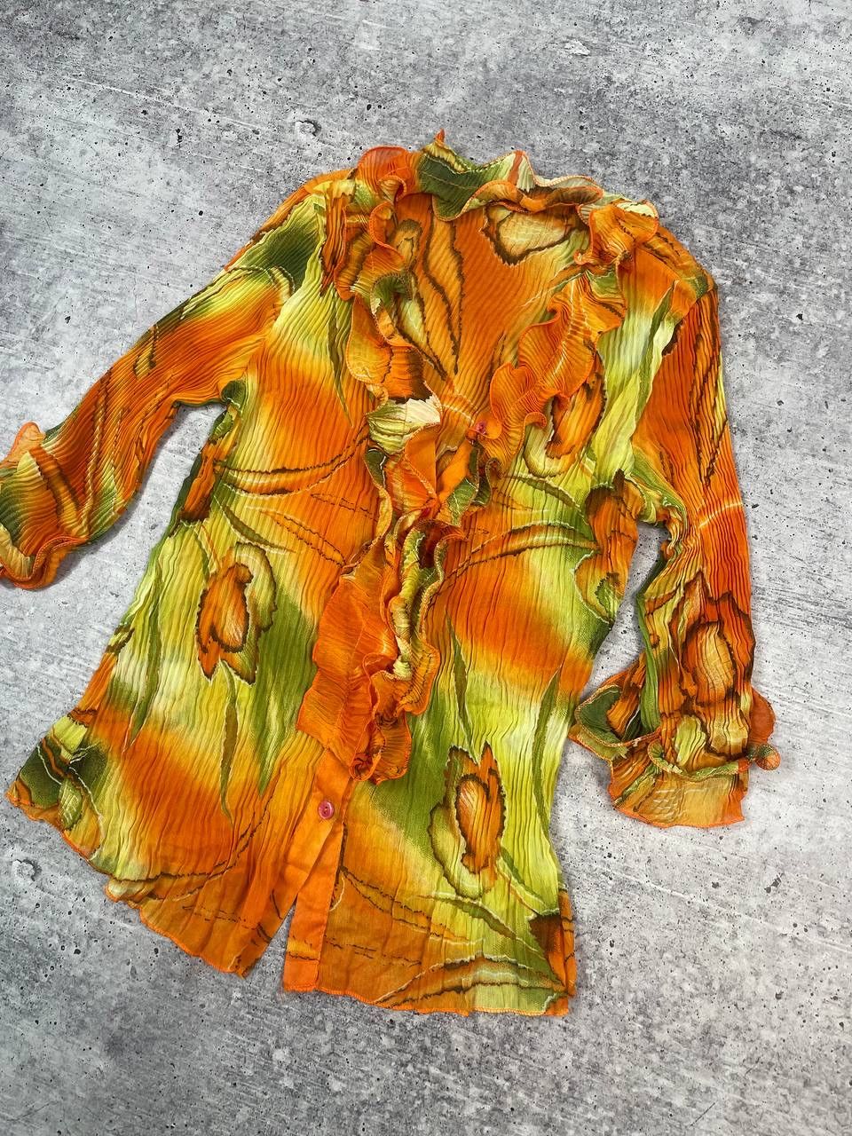 Hysteric Glamour Vintage 00s Jean Paul Gaultier Style Pleats Floral Top Y2K Size S / US 4 / IT 40 - 2 Thumbnail