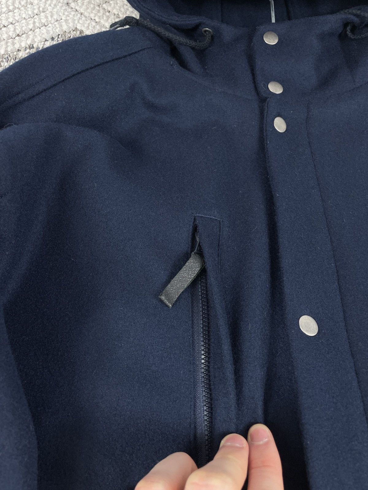 Adidas 00s Adidas Originals Vintage Wool Coat Navy Blue early 2000s Size US L / EU 52-54 / 3 - 13 Thumbnail