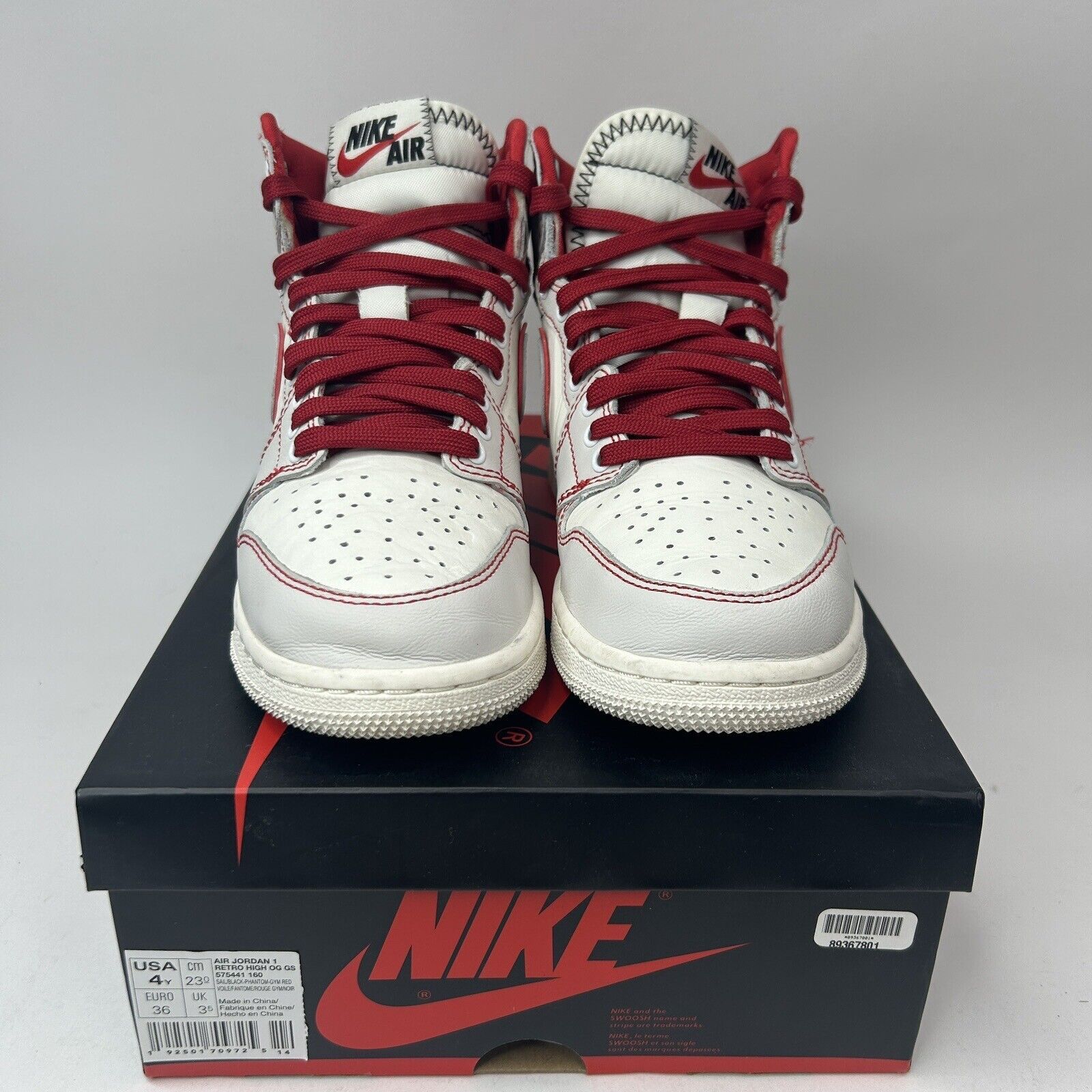 Nike Nike Air Jordan 1 High OG Retro “Phantom/Gym Red” 2023 Size US 5.5 / IT 35.5 - 2 Thumbnail