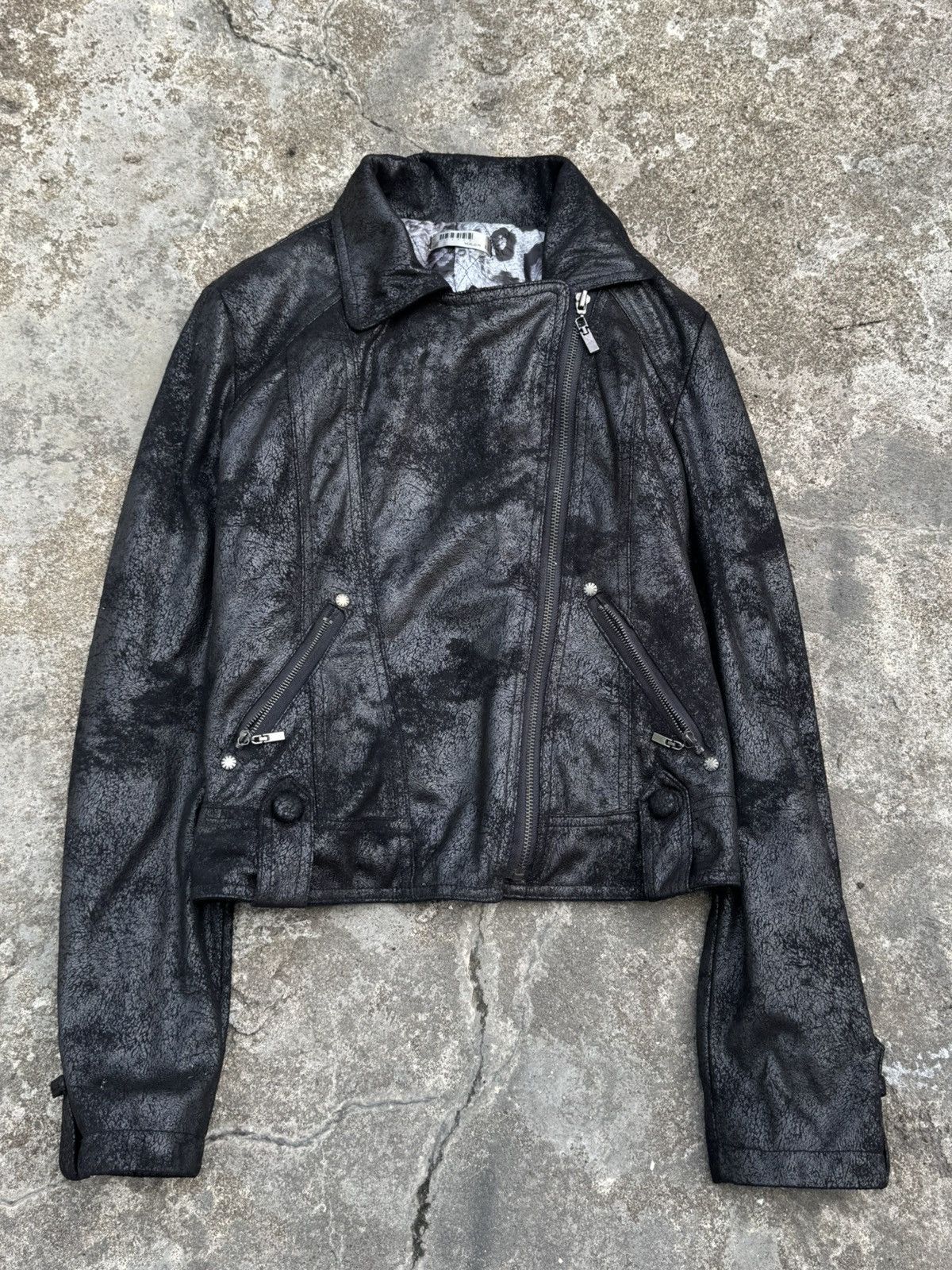 14th Addiction 2000s Waxed Vkei Japanese Jacket Black Size US M / EU 48-50 / 2 - 4 Thumbnail