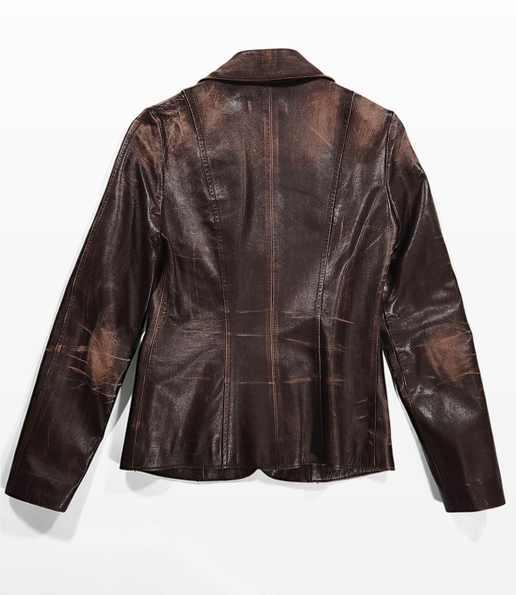 Other Rose D. Women's Leather Blazer Jacket Size 40 Moto Tailored Size S / US 4 / IT 40 - 2 Thumbnail